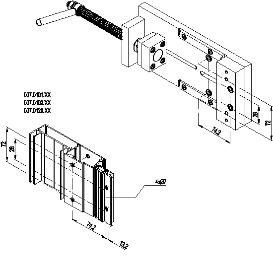 [097.0632] BORING JIG SCREW CONNECTION Reynaers