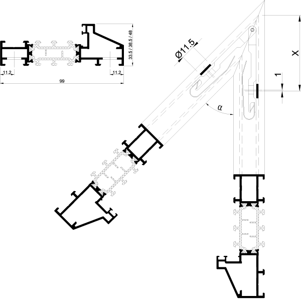 [097.0794] BORING JIG VARIABLE CORNER CLEAT Reynaers