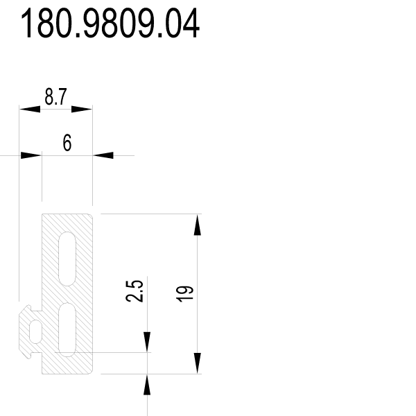 [180.9809] Ущільнювач 6 мм Reynaers