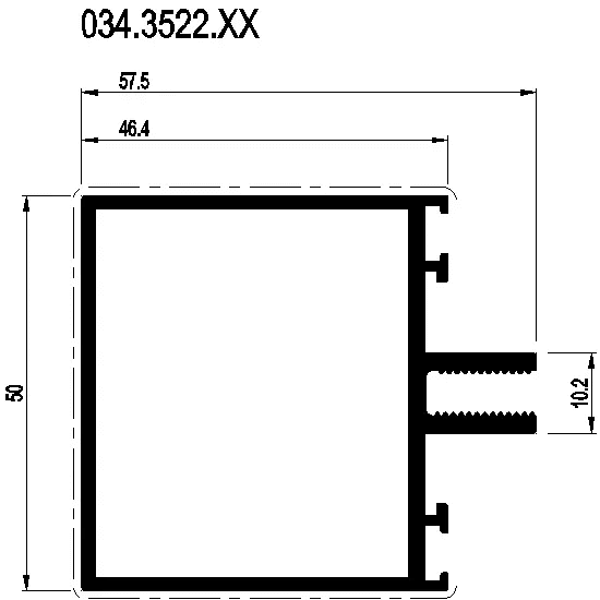 [034.3522.00] TRANSOM 46.35 мм Reynaers