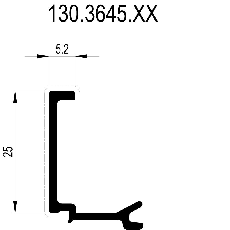 [130.3645.79.7M16] Штапік 5.2 мм Reynaers