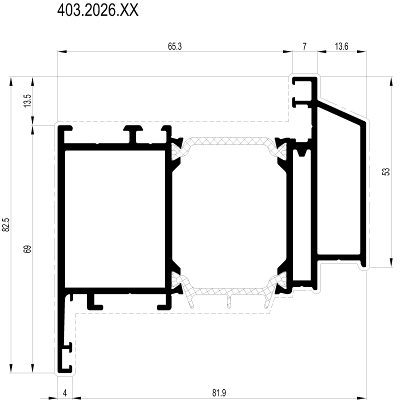 [403.2026.00] Вентиляційний профіль внутрішнього відкривання Reynaers