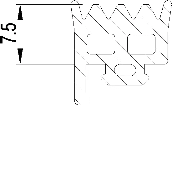 [080.9817.04] GLAZING GASKET TRANSOM 7.5 мм Reynaers