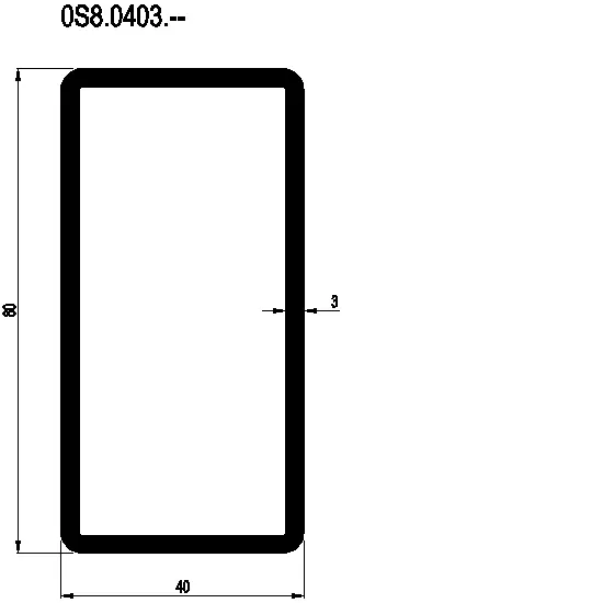 Зображення STEEL PROFILE 80x40x3 мм [0S8.0403]