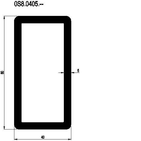 Зображення STEEL PROFILE 80x40x5 мм [0S8.0405]
