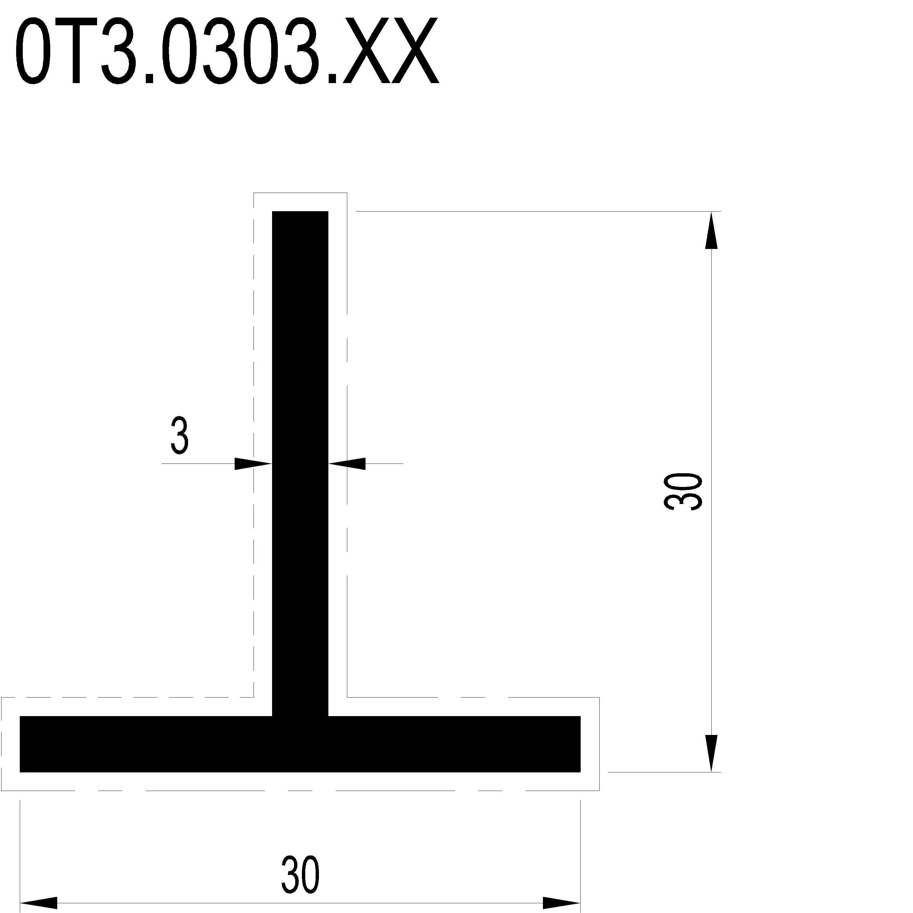 Зображення T-PROFILE 30x30x3 мм [0T3.0303]