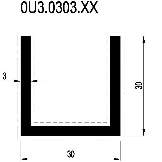 Зображення U-PROFILE 30x30x30x3 мм [0U3.0303]