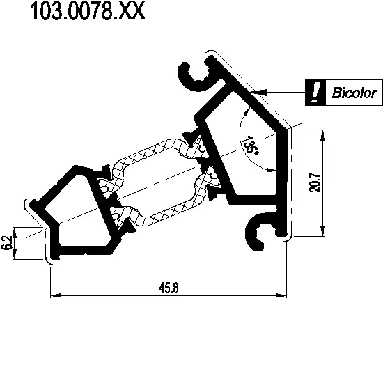 Зображення Кутовий профіль 135° [103.0078]