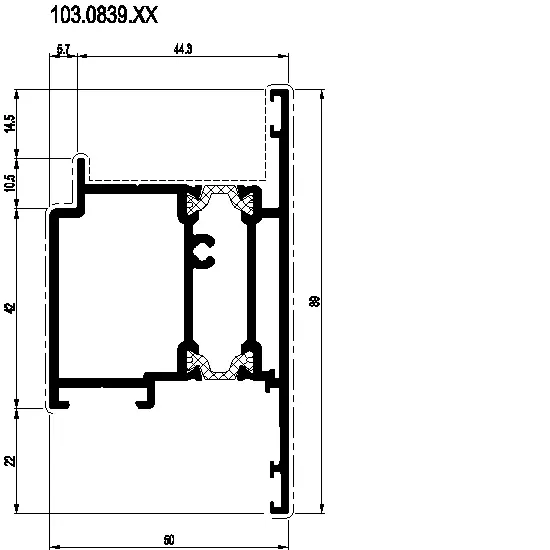 Зображення Дверна зовнішня рама внутрішнього відкривання [103.0839]