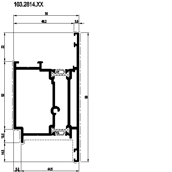 Зображення Дверний вентиляційний профіль зовнішнього відкривання [103.2814]