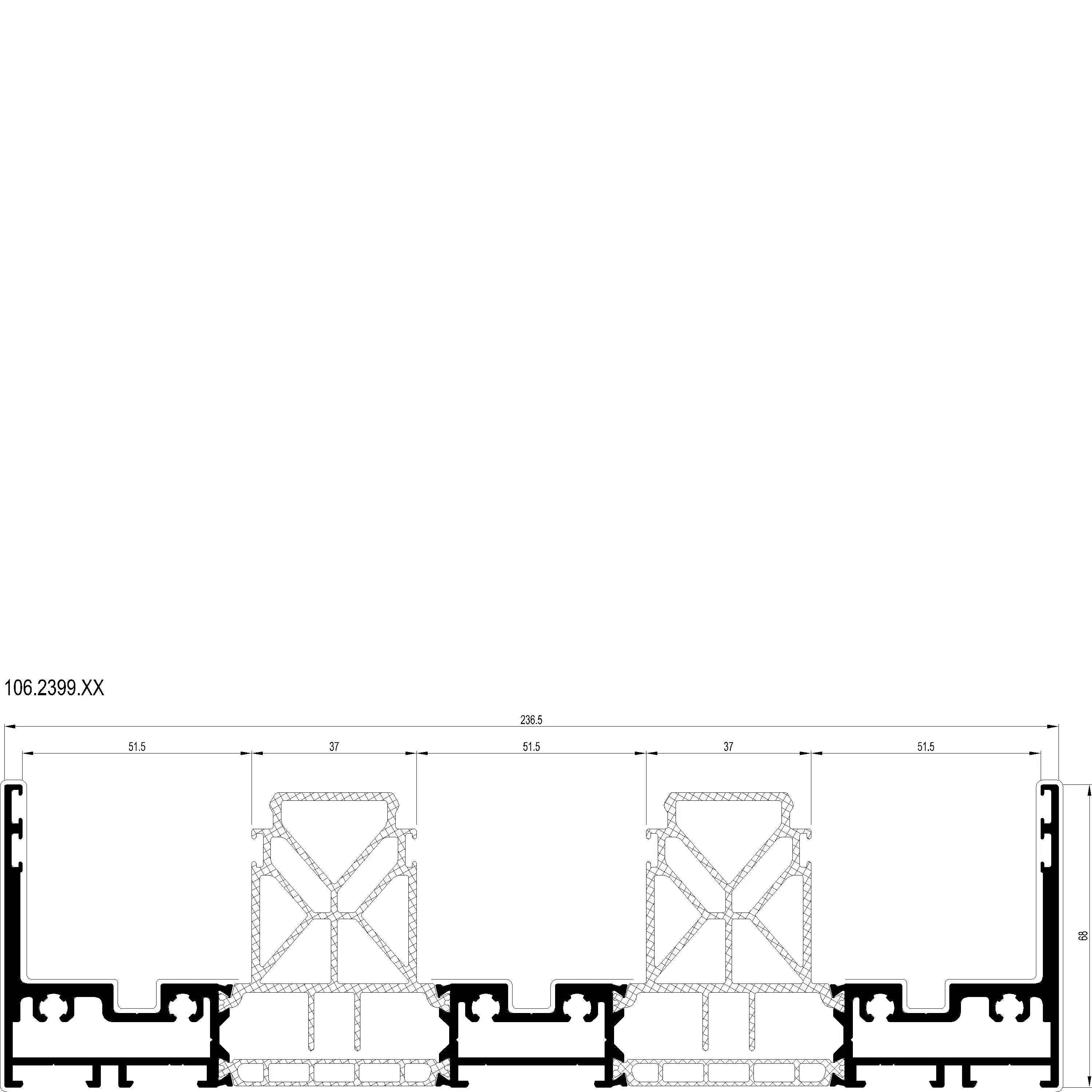 Зображення Зовнішня рама 3-рейкова [106.2399]
