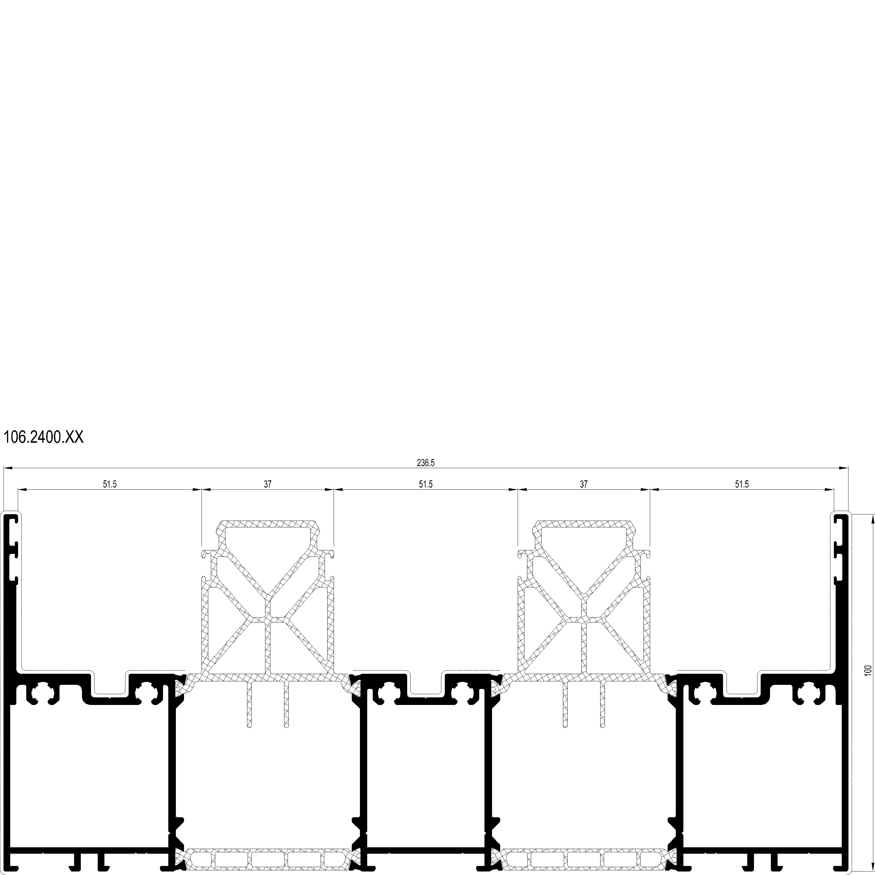Зображення Зовнішня рама 3-рейкова [106.2400]