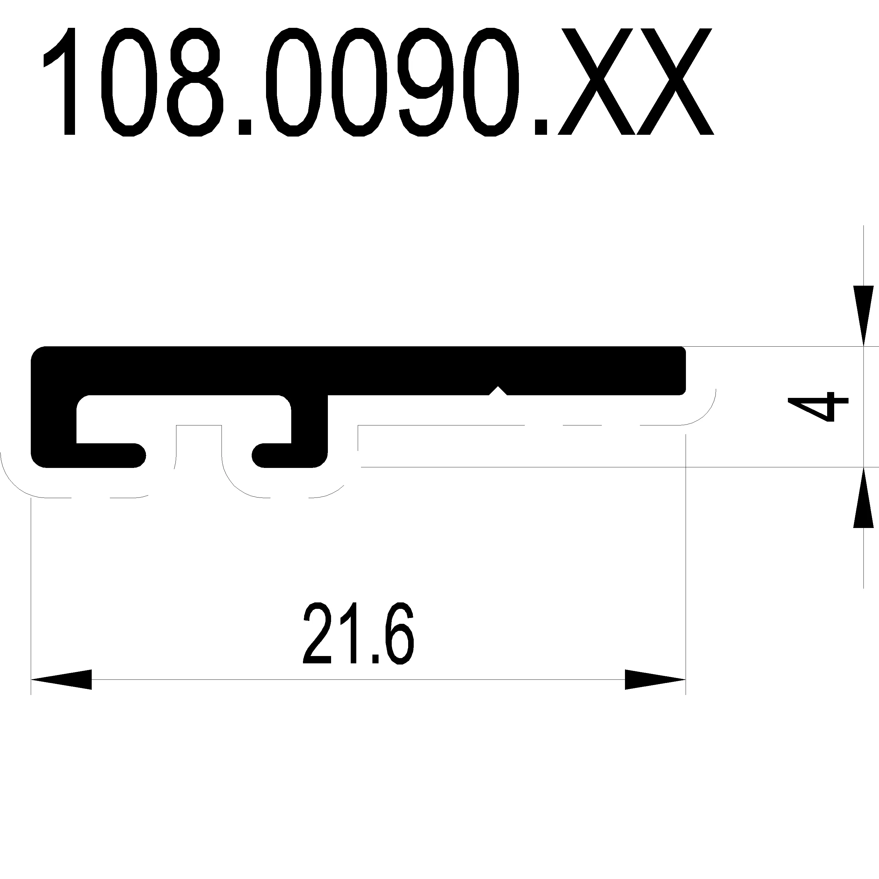 Зображення Профіль для ущільнювача [108.0090]