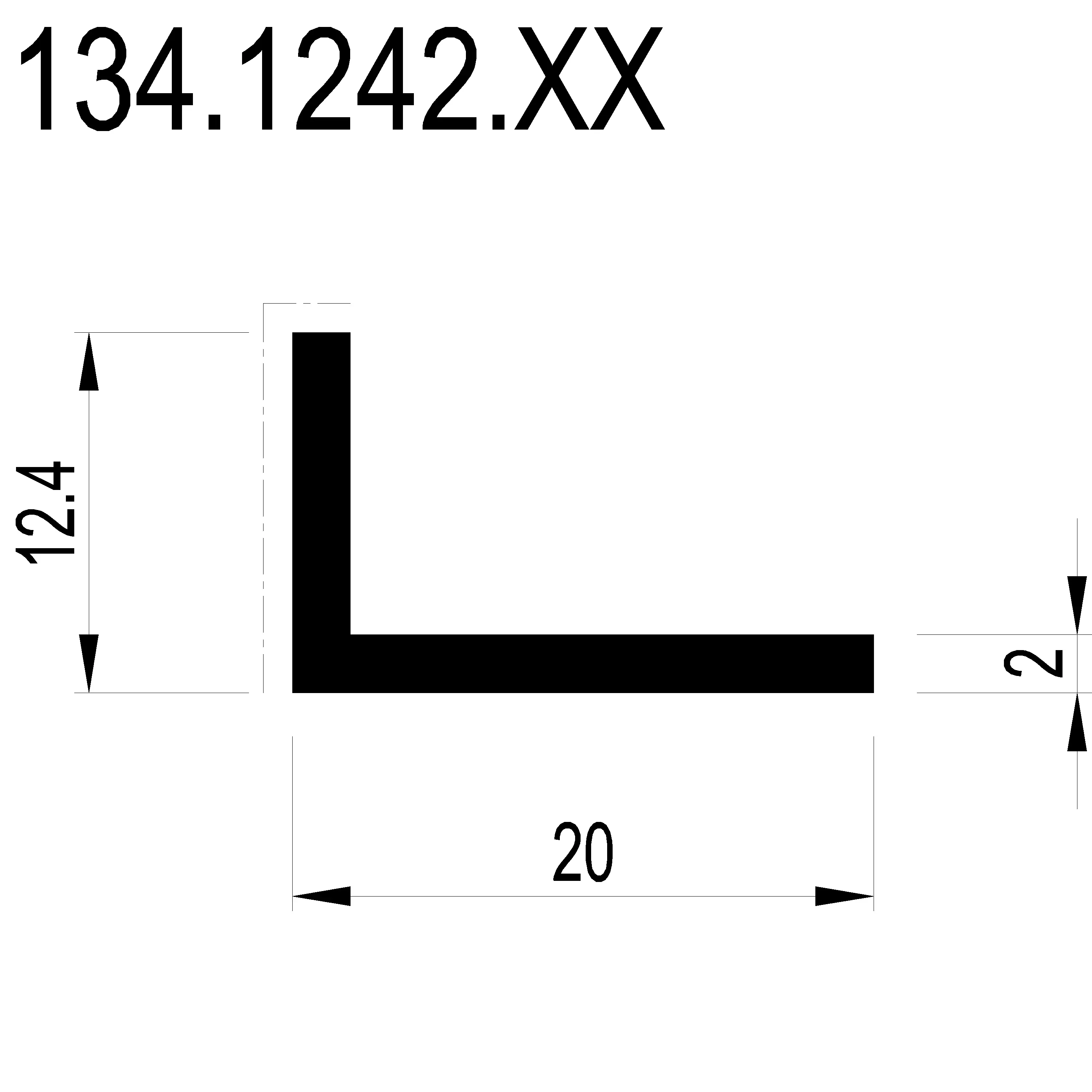 Зображення L-PROFILE 20x12x2 мм [134.1242]