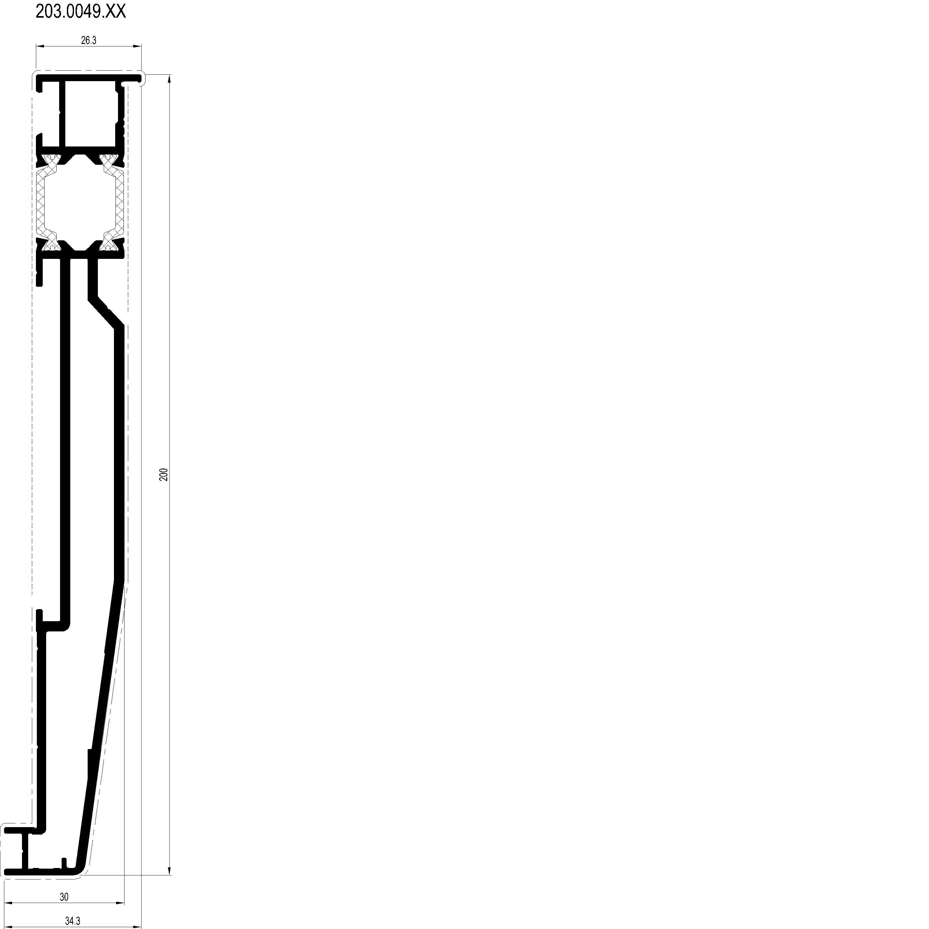 Зображення Профіль підвіконний 200 мм [203.0049]