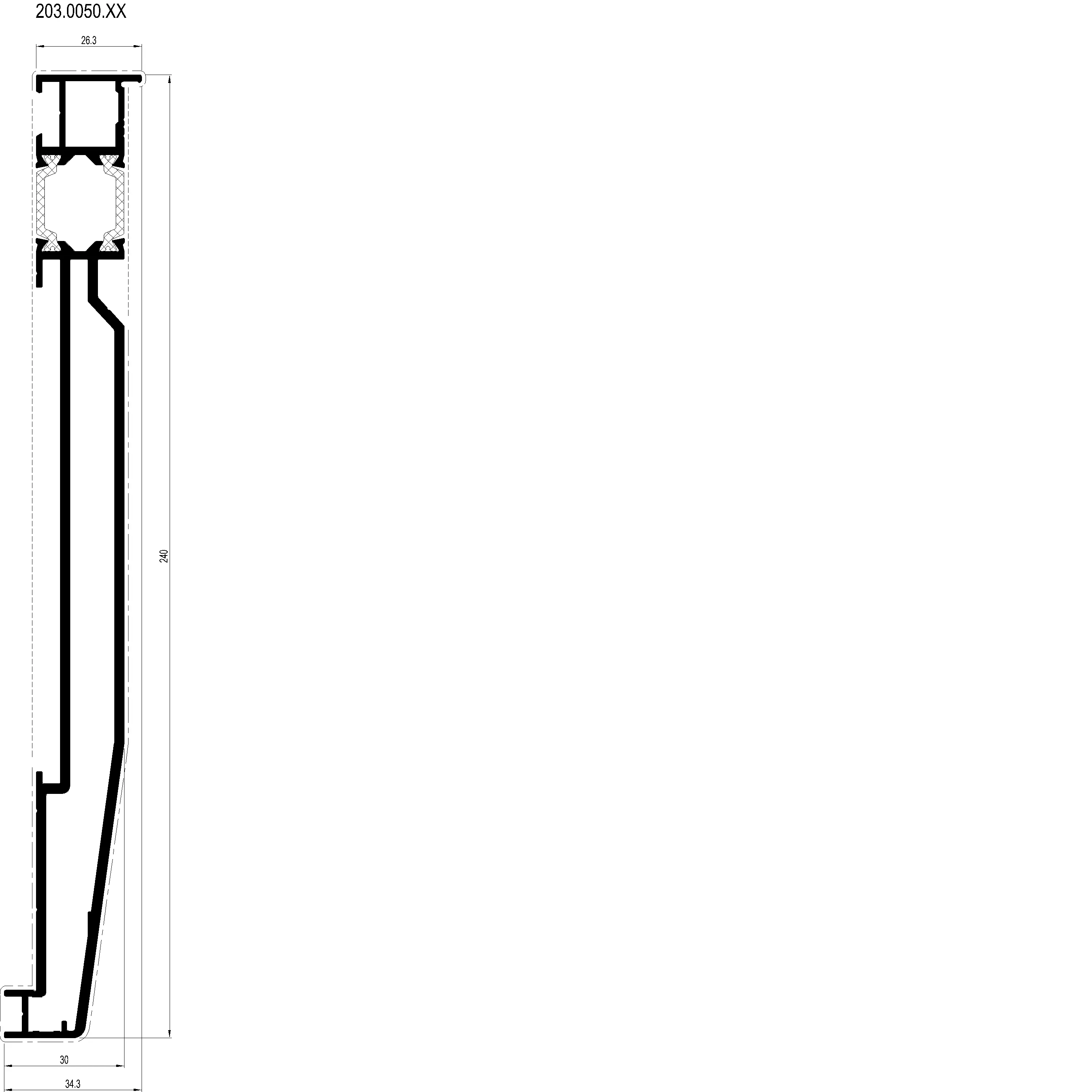 Зображення Профіль підвіконний 240 мм [203.0050]
