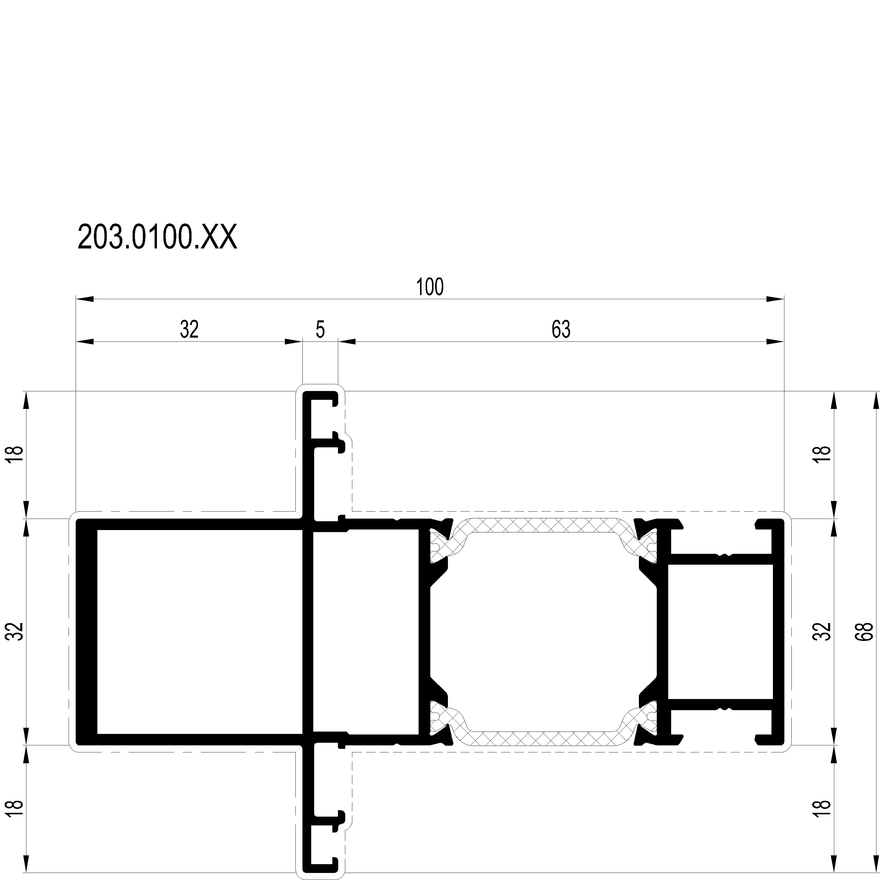 Зображення Перехідний профіль 68 мм [203.0100]