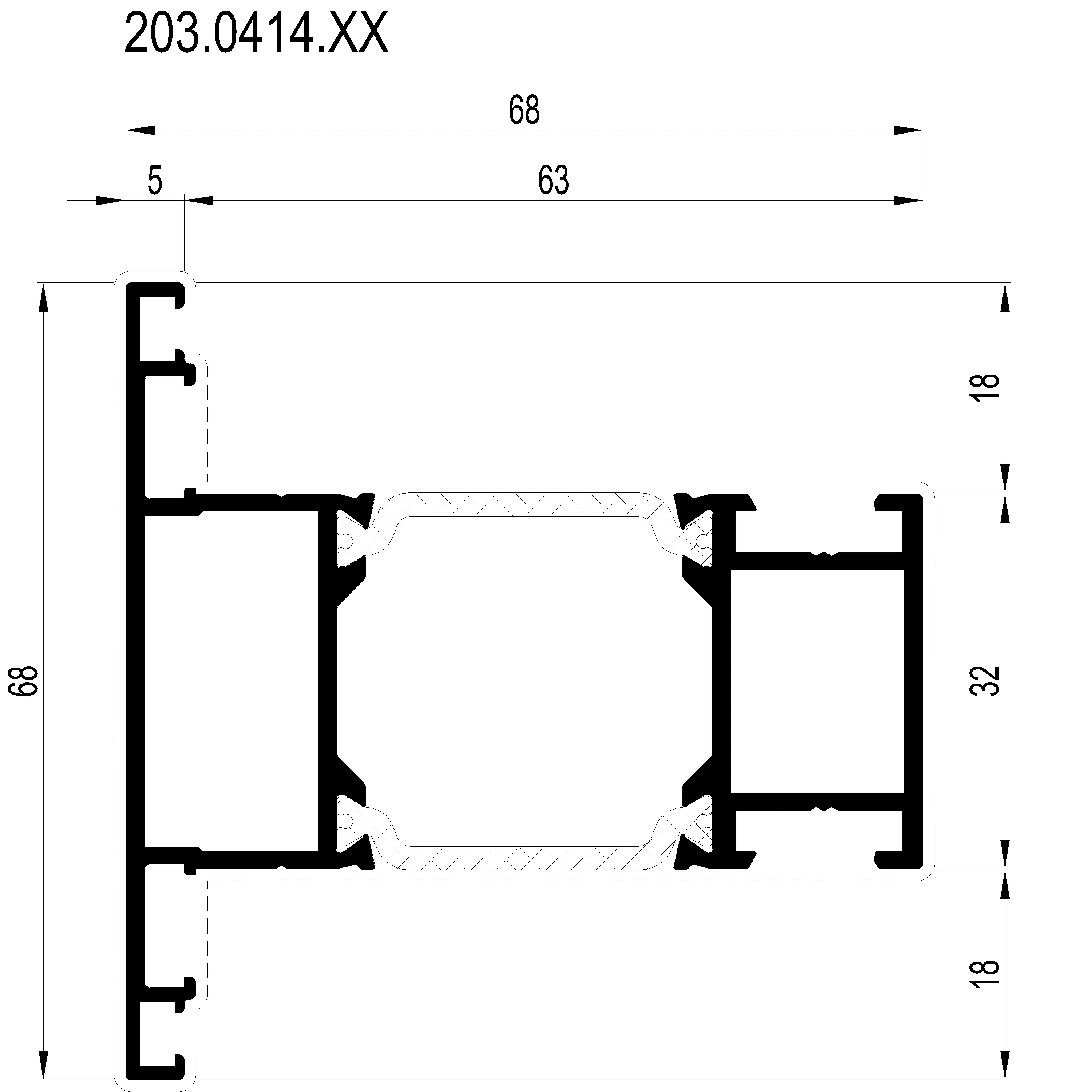 Зображення Перехідний профіль 68 мм [203.0414]