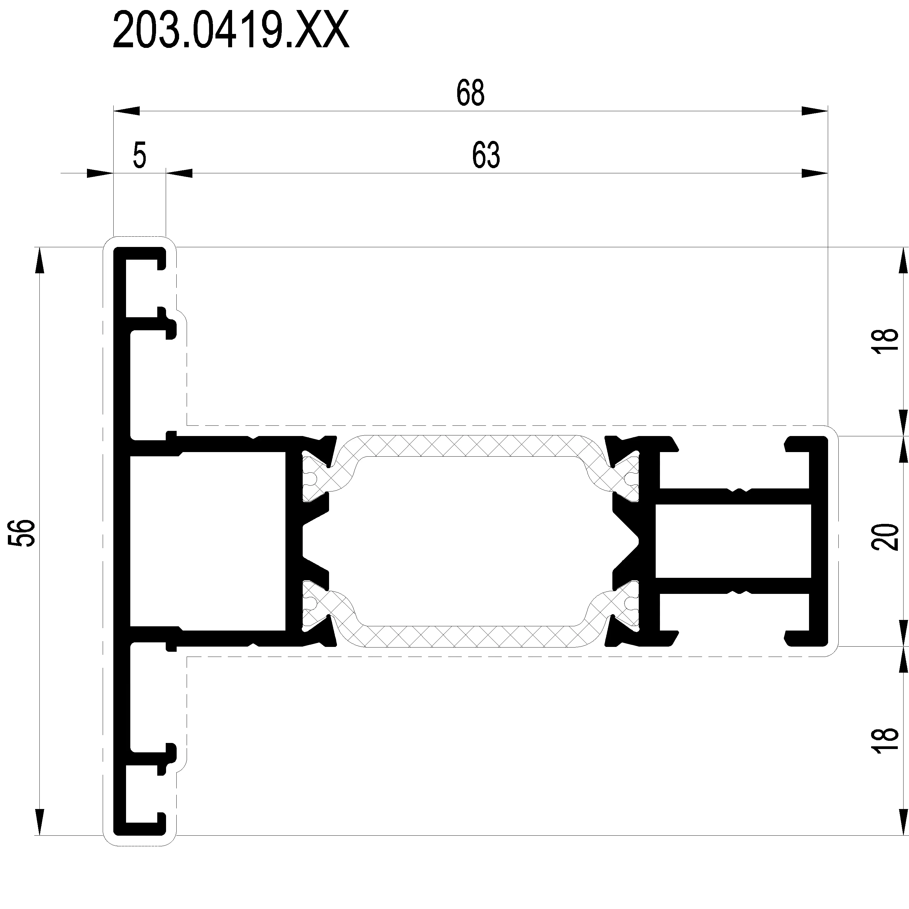 Зображення Перехідний профіль 56 мм [203.0419]