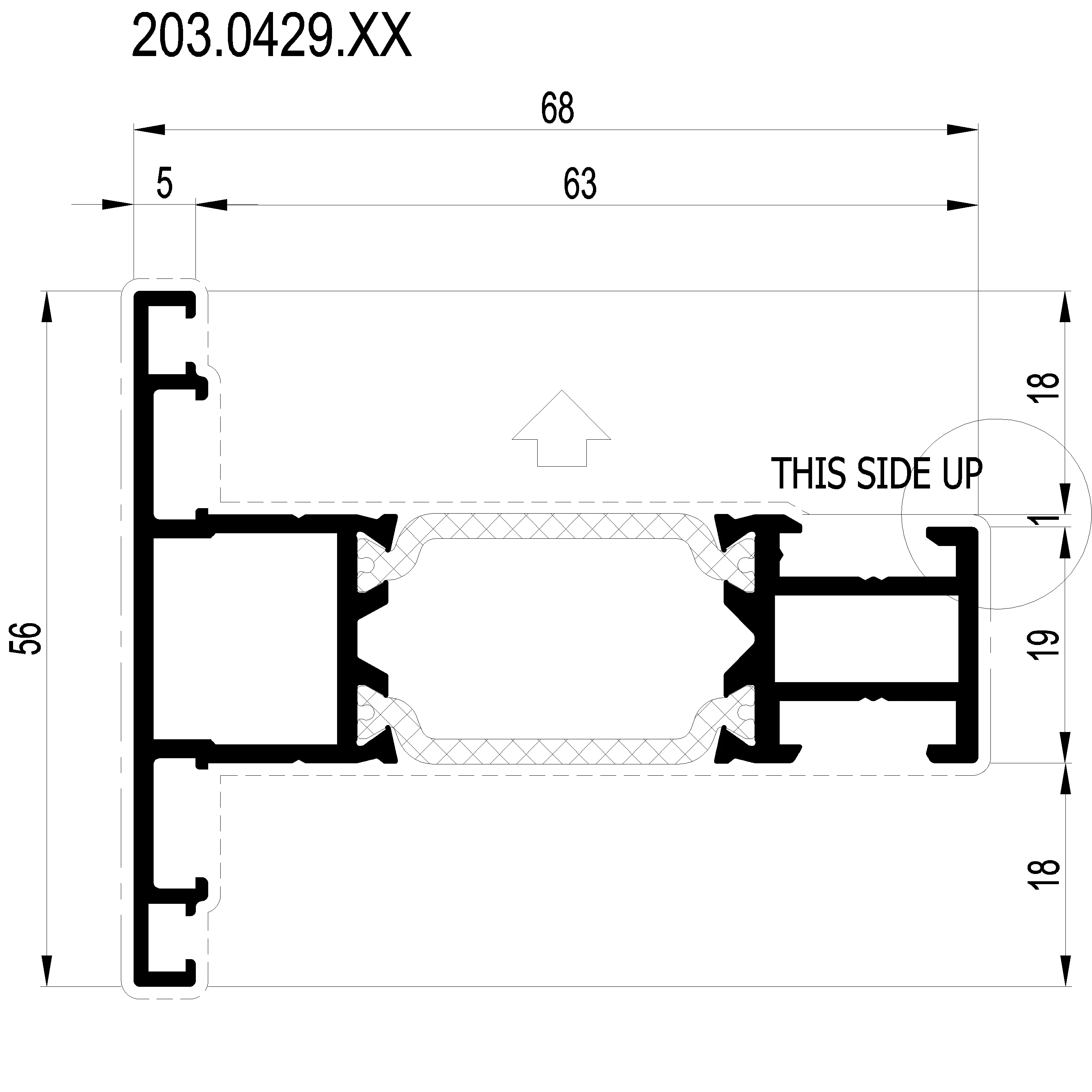 Зображення Перехідний профіль 56 мм [203.0429]