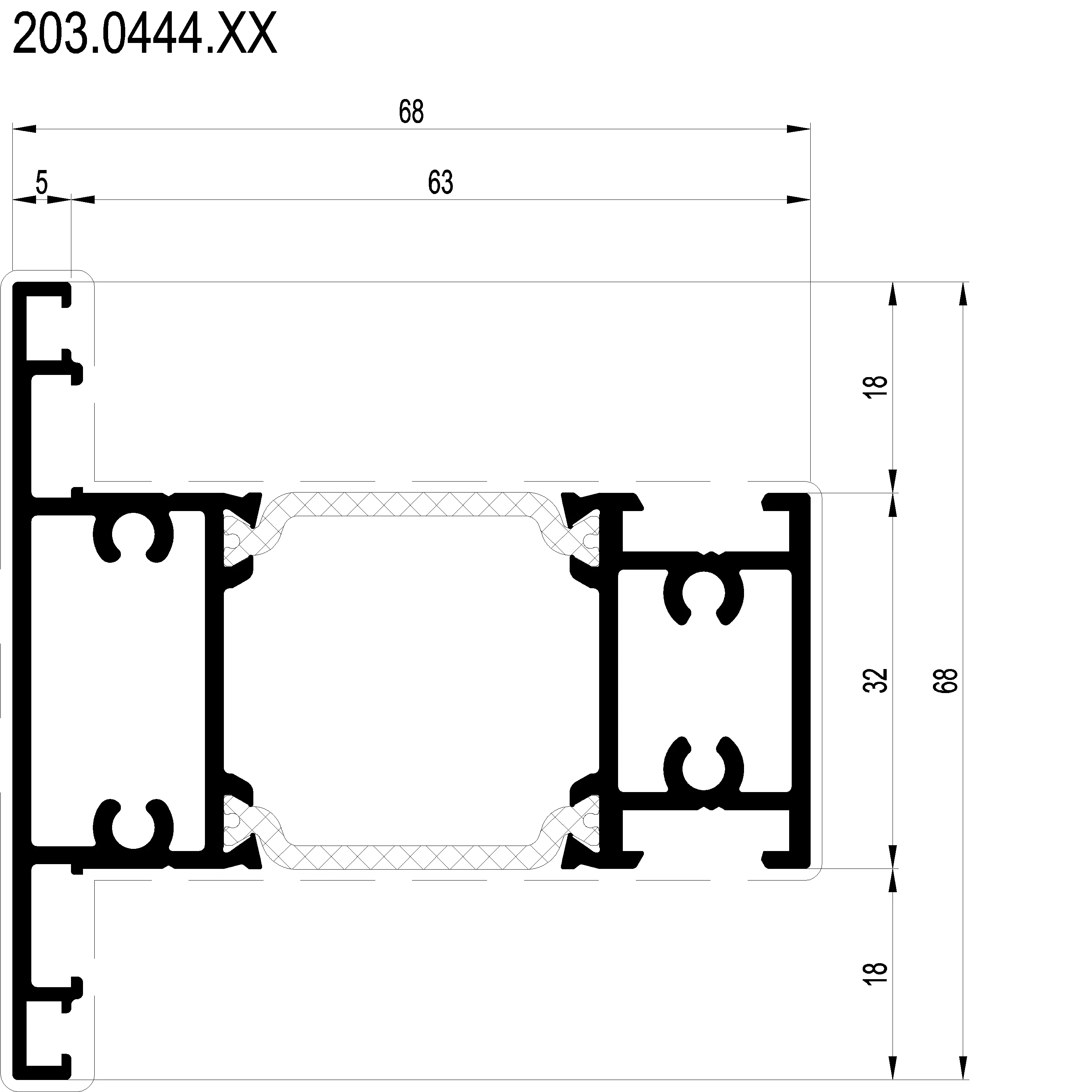 Зображення Перехідний профіль 68 мм [203.0444]
