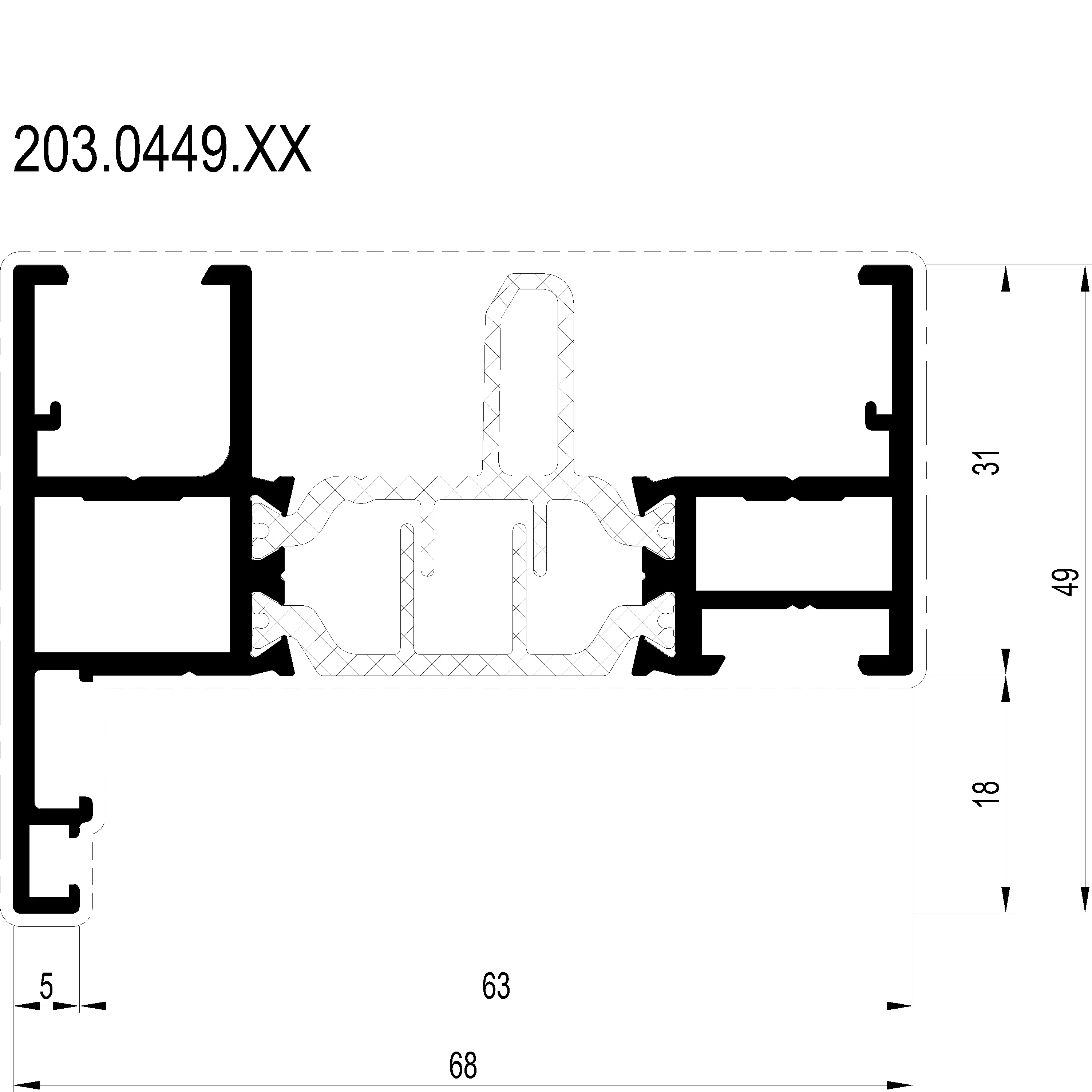 Зображення Профіль рами 48 мм [203.0449]