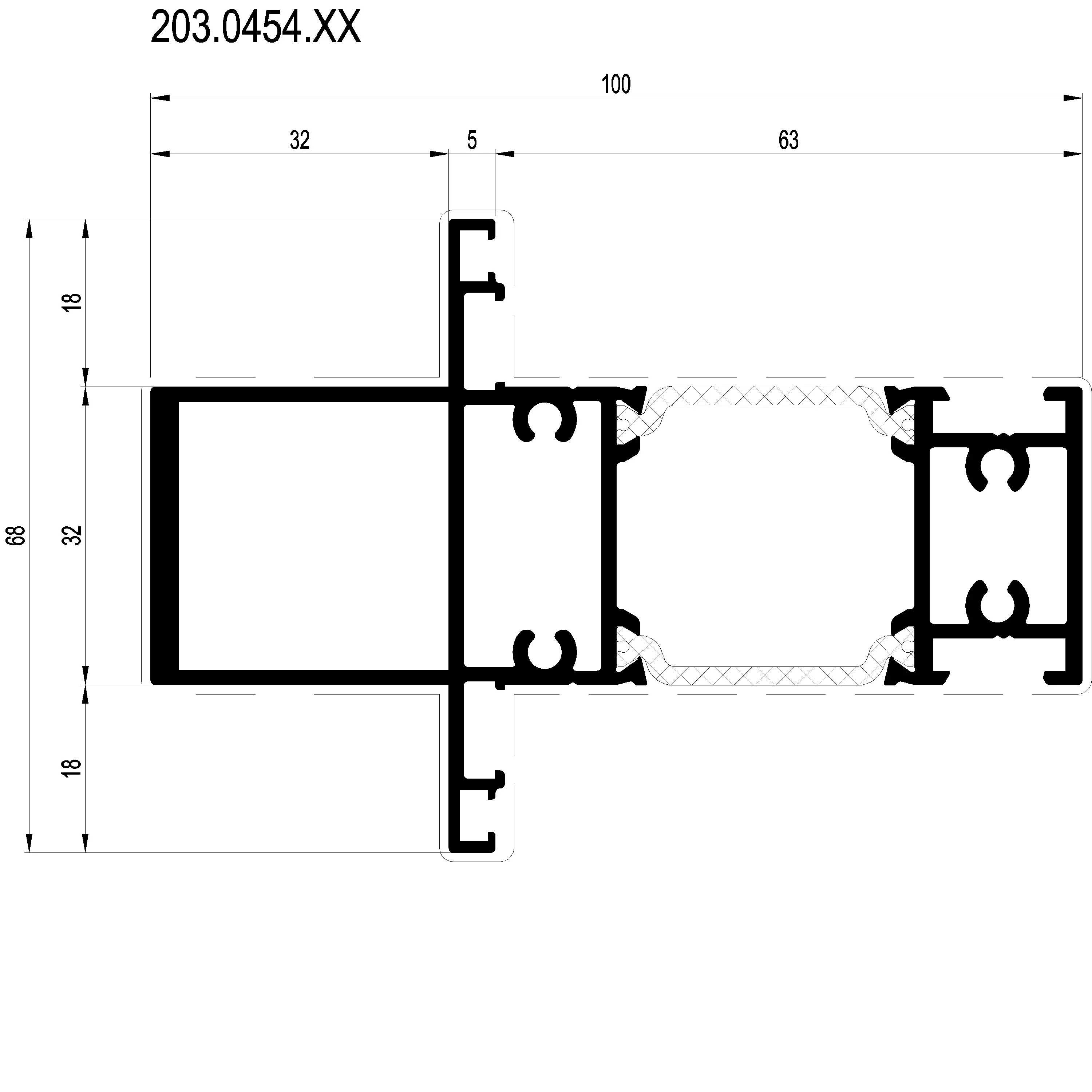Зображення Перехідний підсилюючий профіль 68 мм [203.0454]