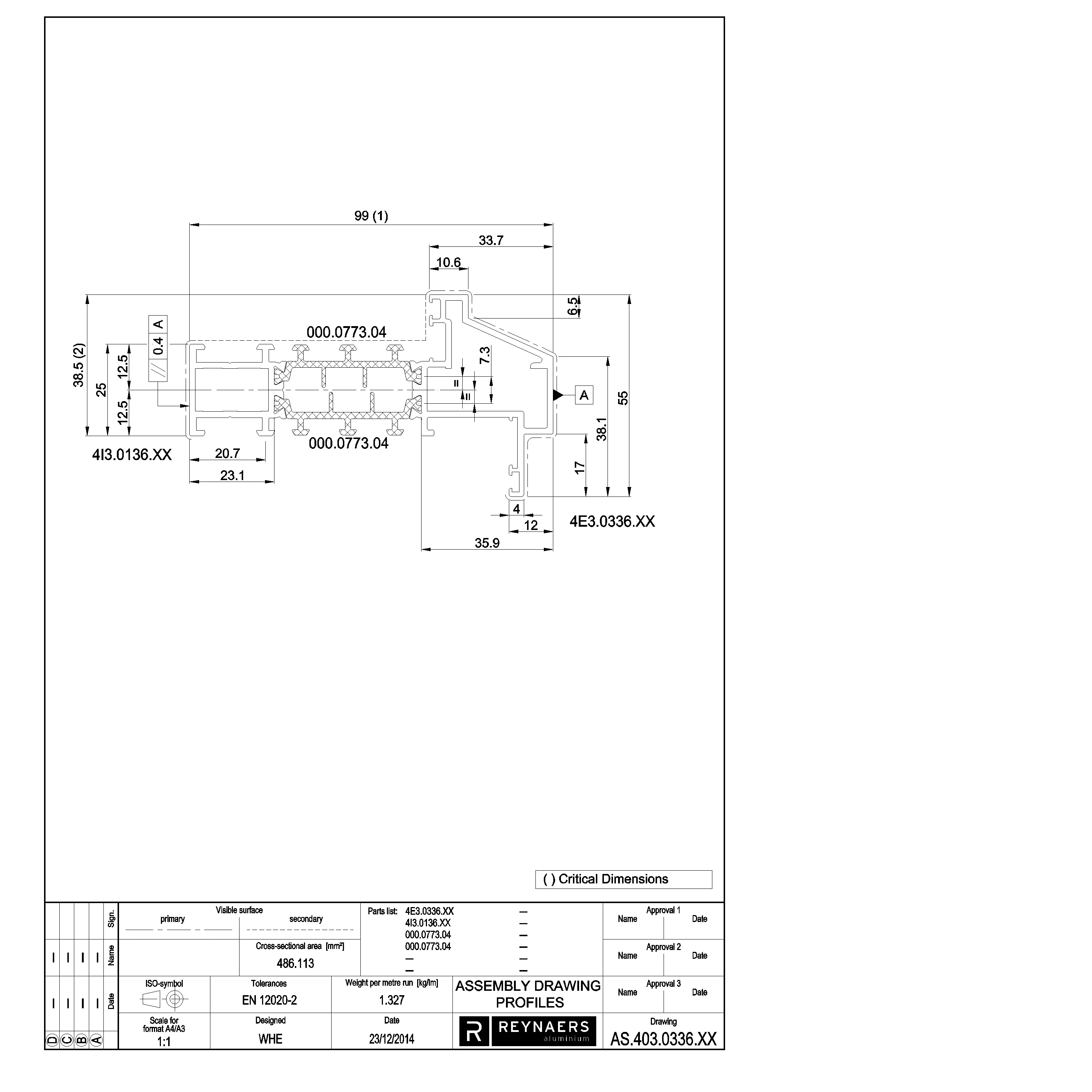 Зображення Зовнішня рама з притискною планкою [403.0336]