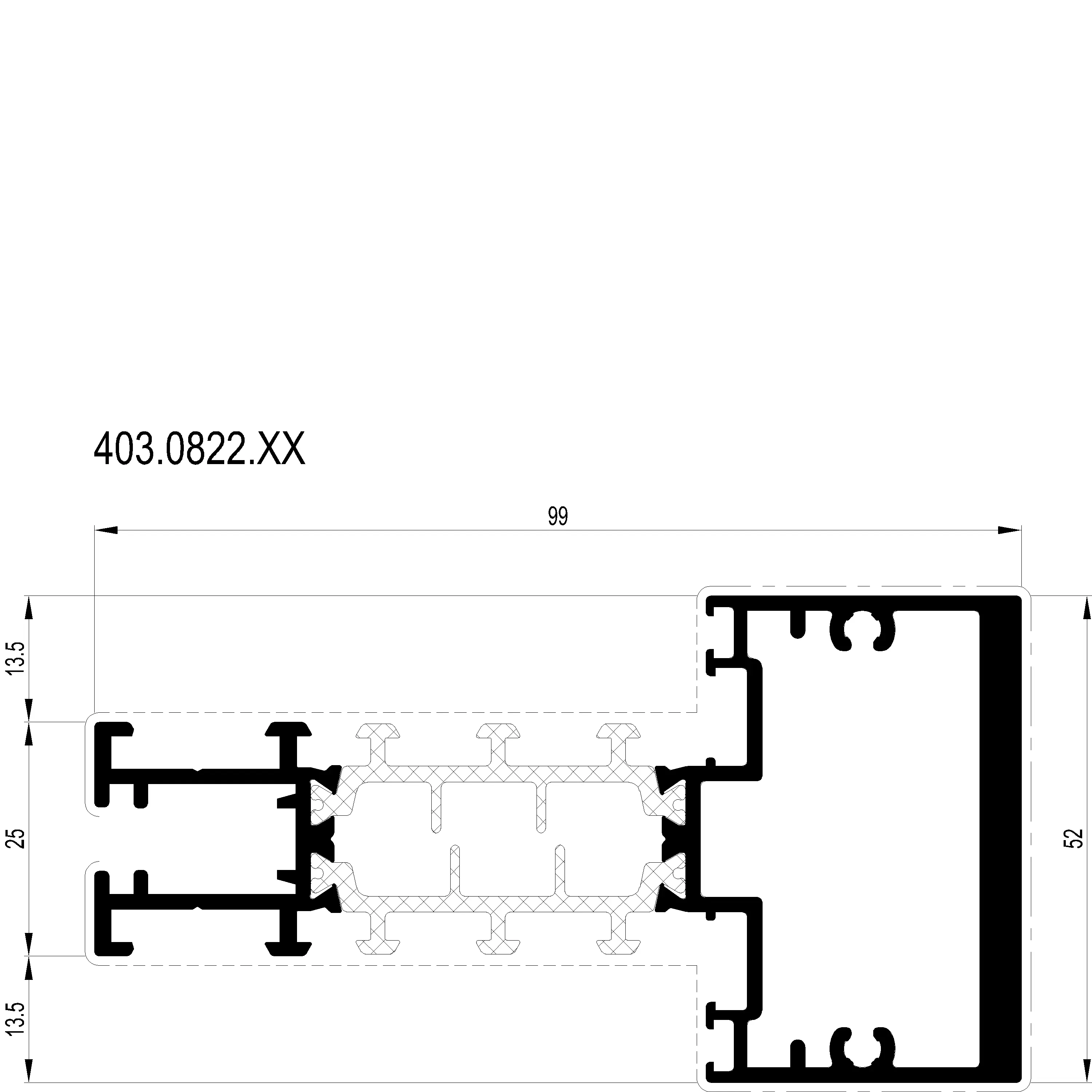 Зображення Перехідний підсилюючий профіль 52 мм [403.0822]