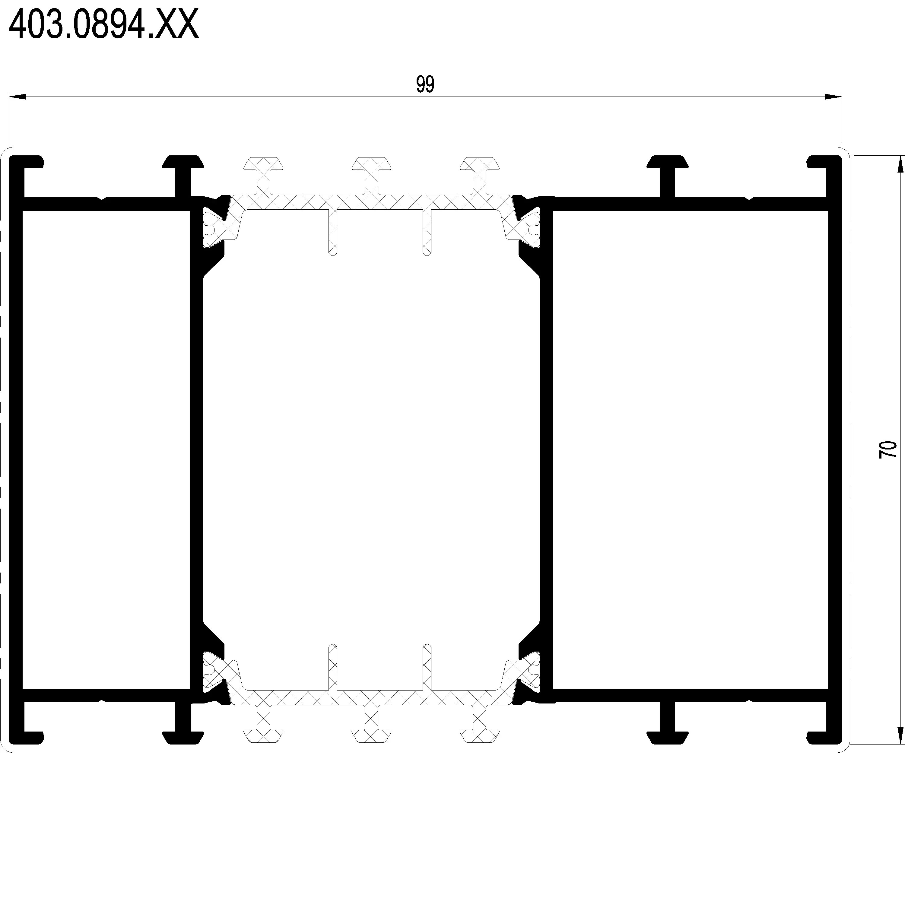 Зображення Розширюючий профіль 70 мм [403.0894]