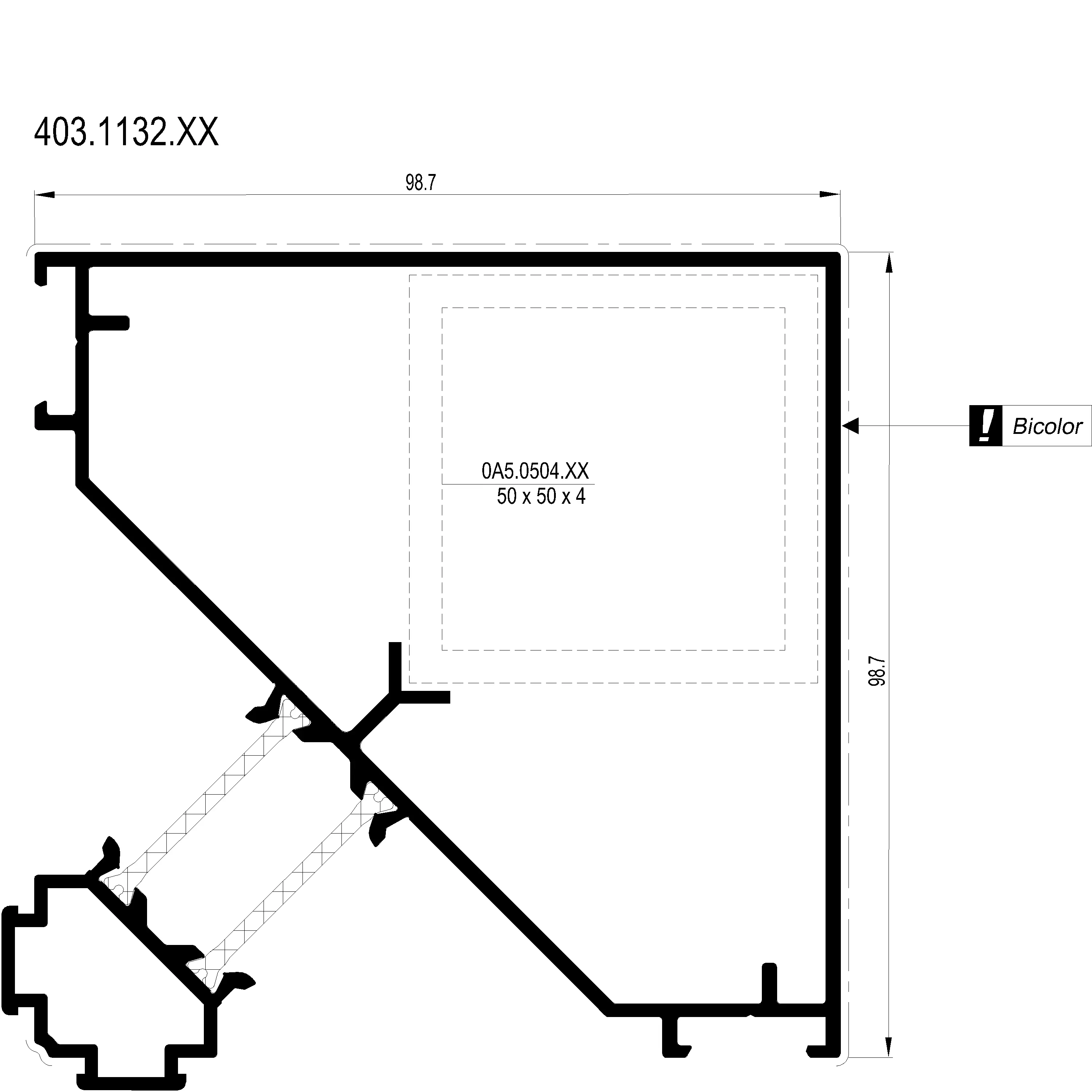 Зображення Кутовий профіль 90° [403.1132]