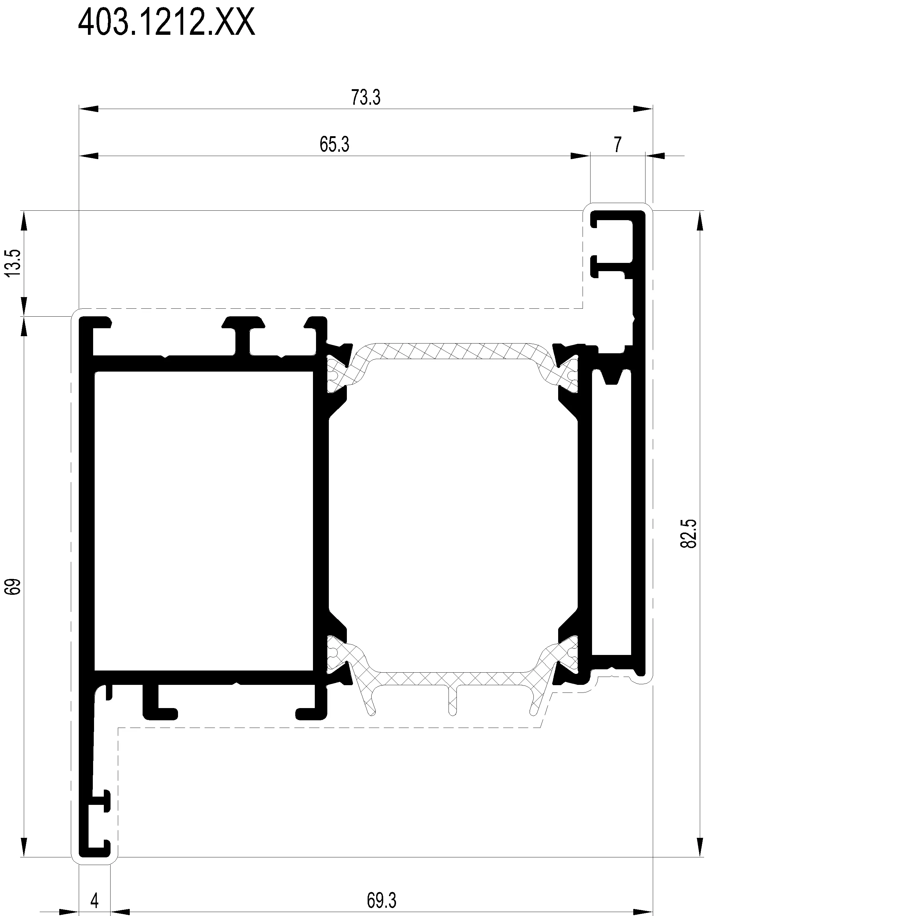 Зображення Вентиляційний профіль внутрішнього відкривання [403.1212]