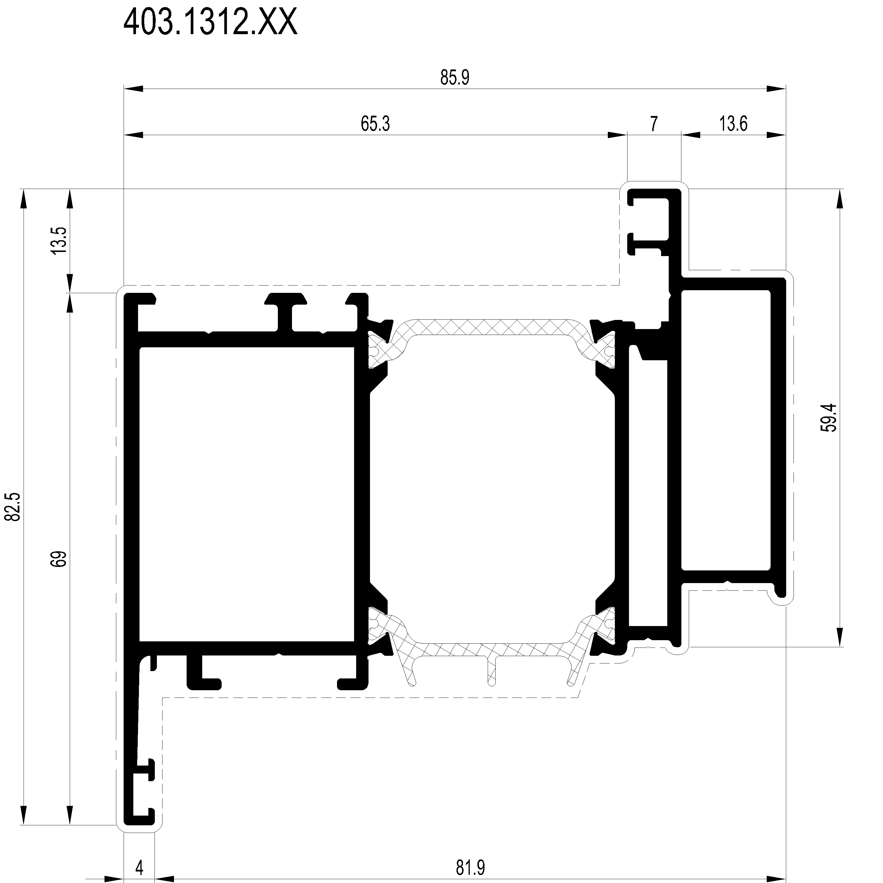 Зображення Вентиляційний профіль внутрішнього відкривання [403.1312]