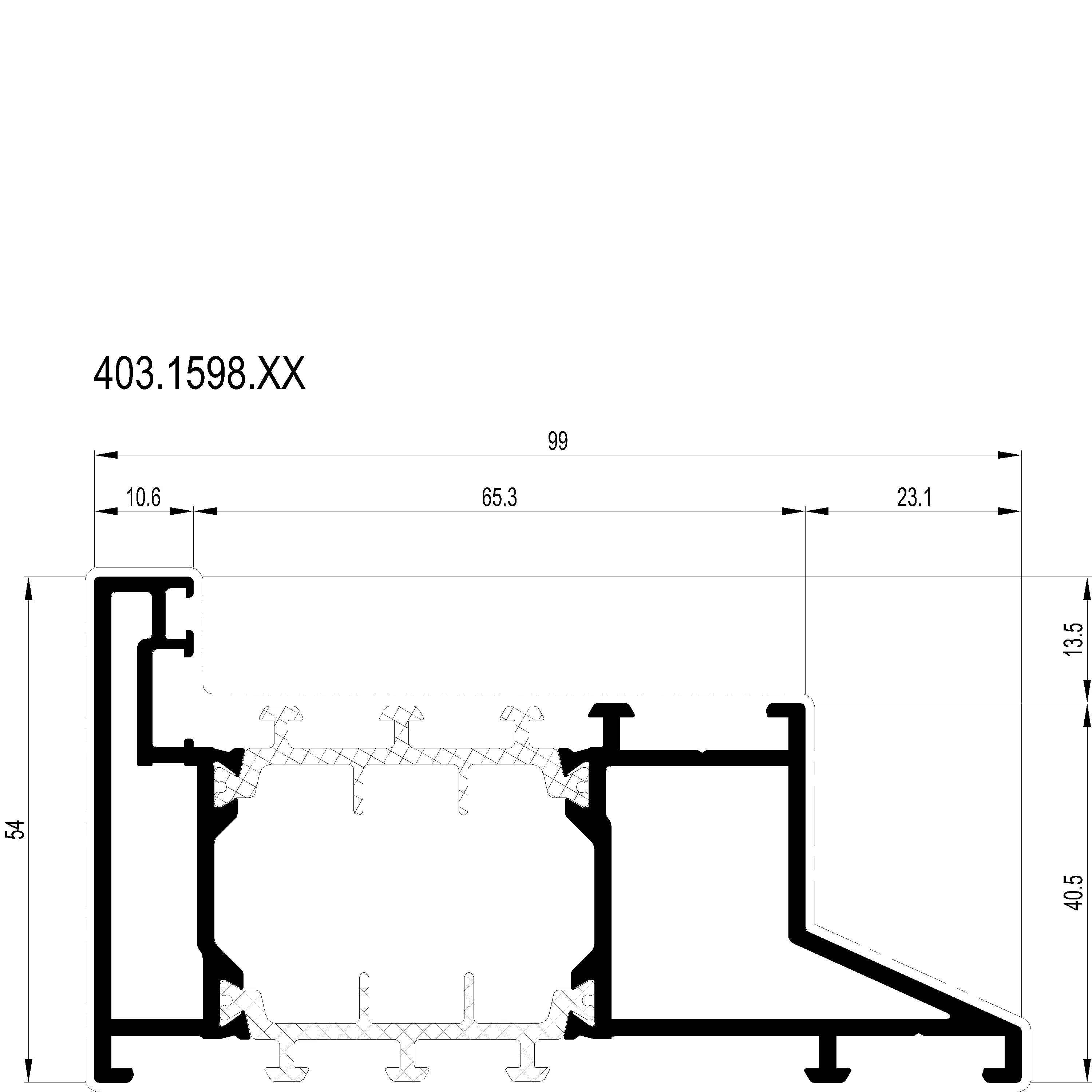 Зображення Зовнішня рама зовнішнього відкривання 54 мм [403.1598]