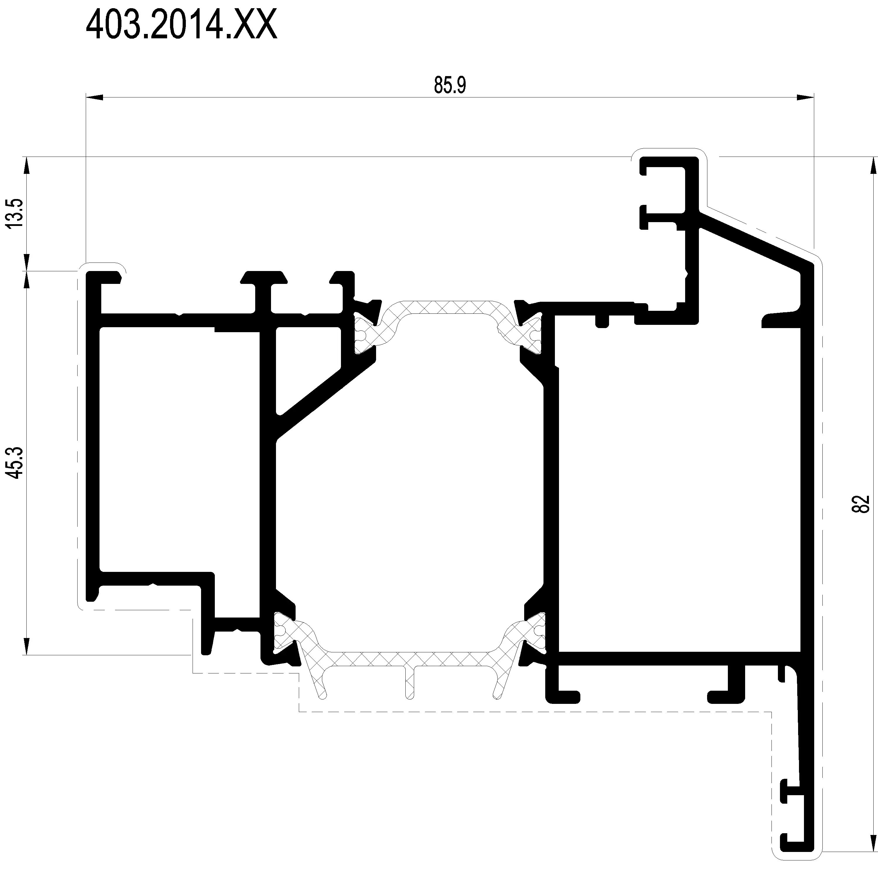 Зображення Вентиляційний профіль зовнішнього відкривання [403.2014]