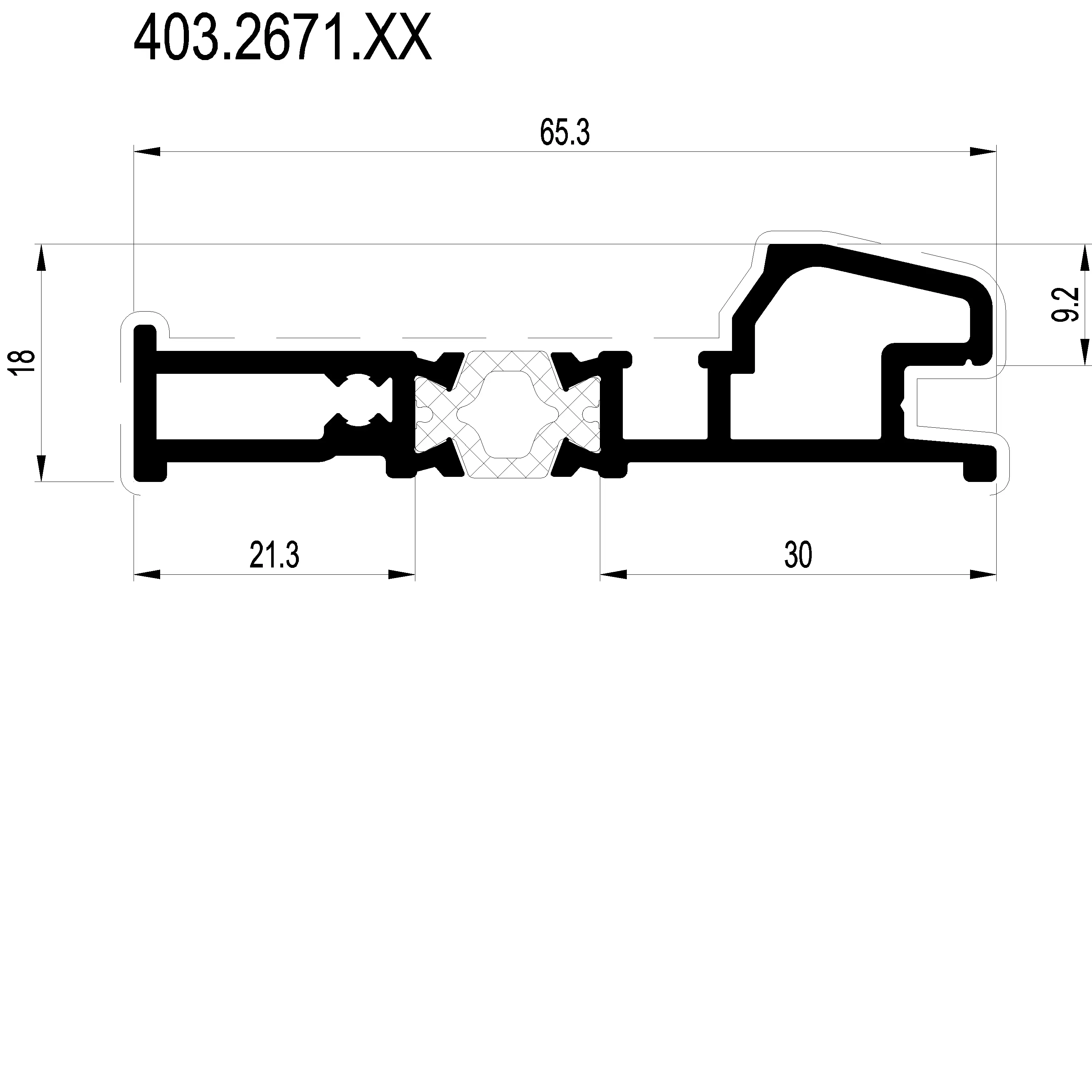 Зображення Підлоговий профіль для внутрішнього відкривання [403.2671]