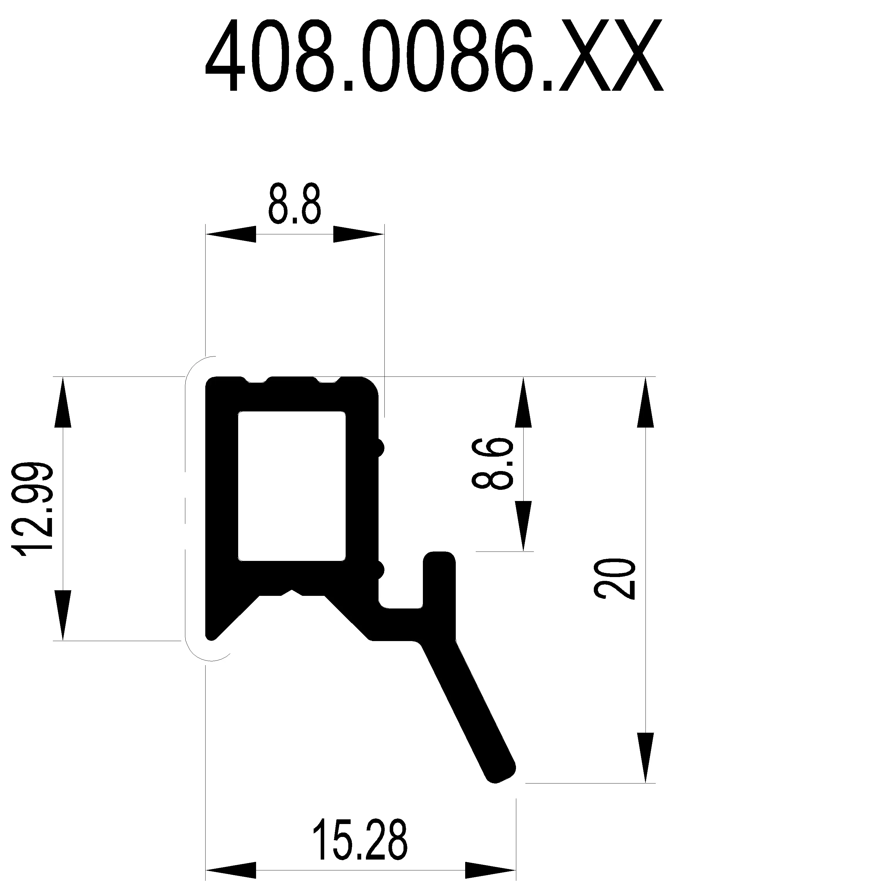 Зображення Ущільнення для з'єднувального профілю [408.0086]