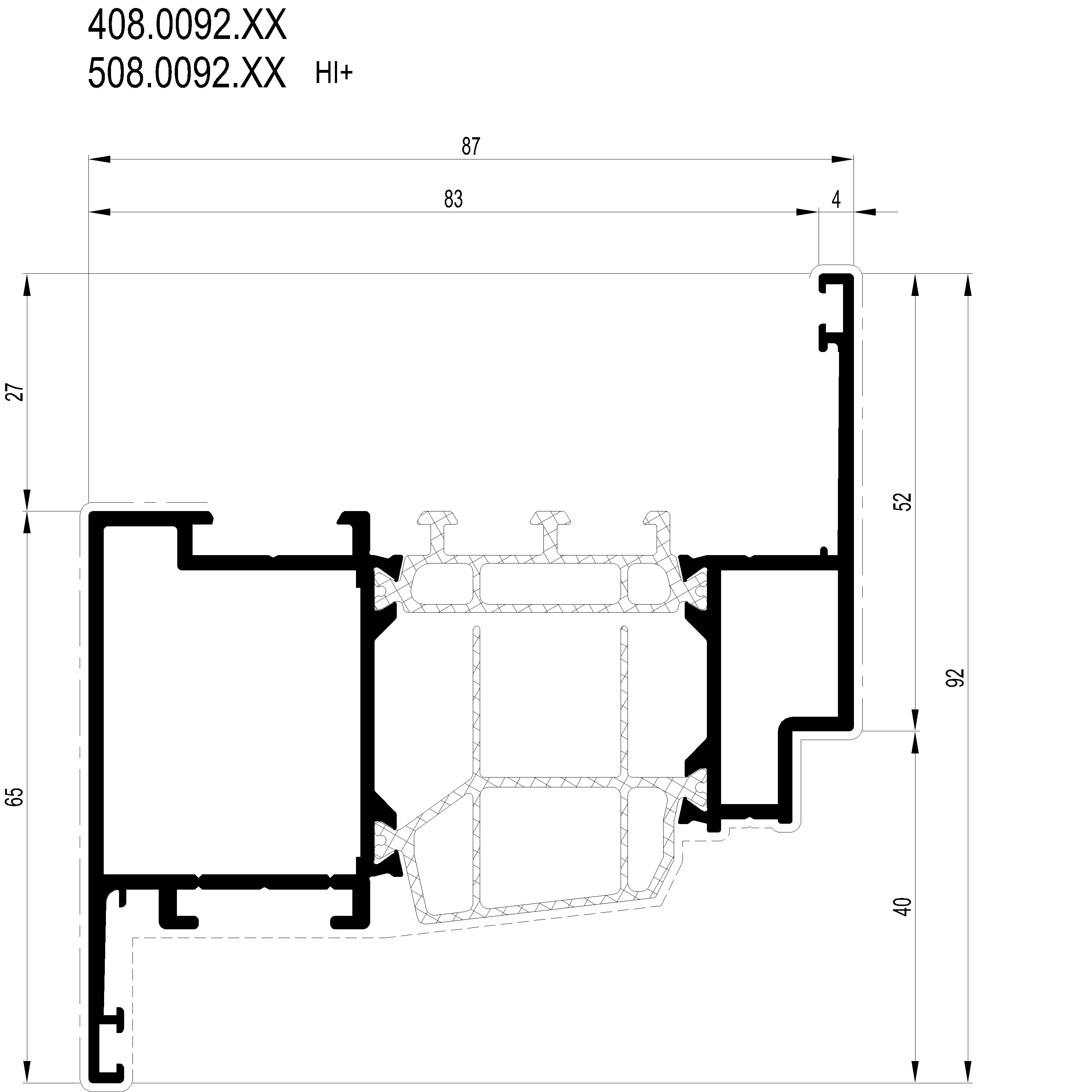 Зображення Вентиляційний профіль 92 мм [408.0092]