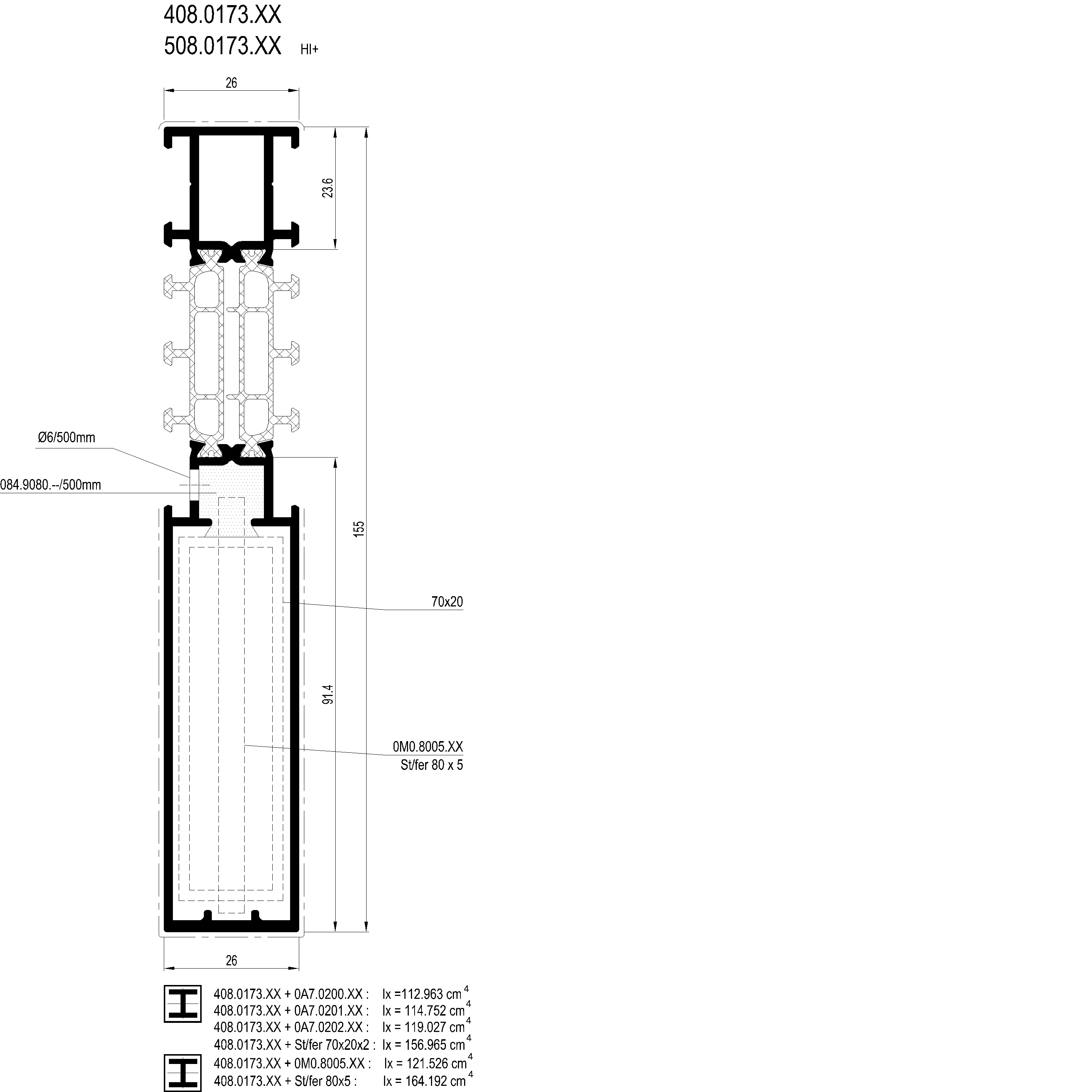 Зображення З'єднуючий профіль 155 мм [408.0173]