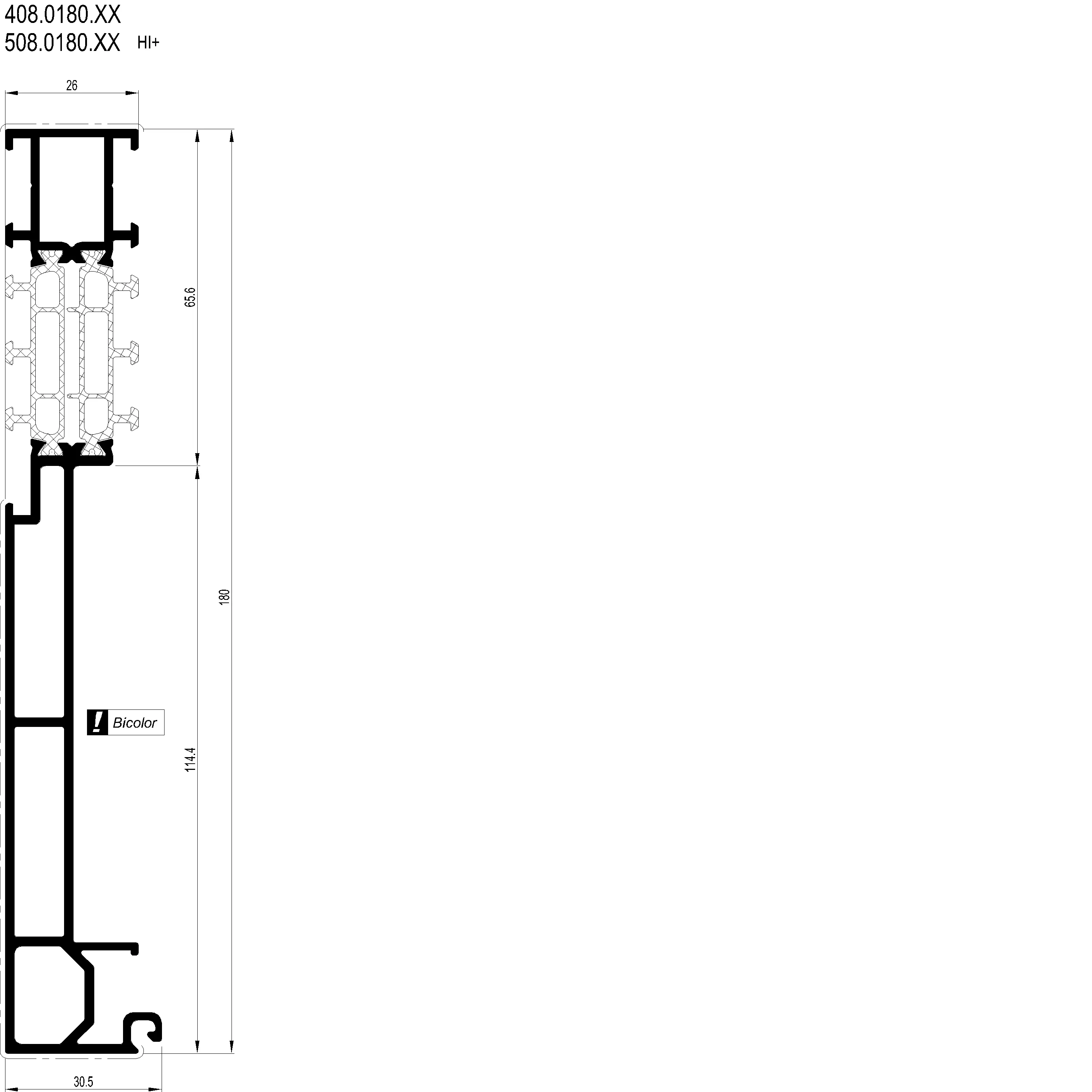 Зображення З'єднуючий профіль 180 мм [408.0180]
