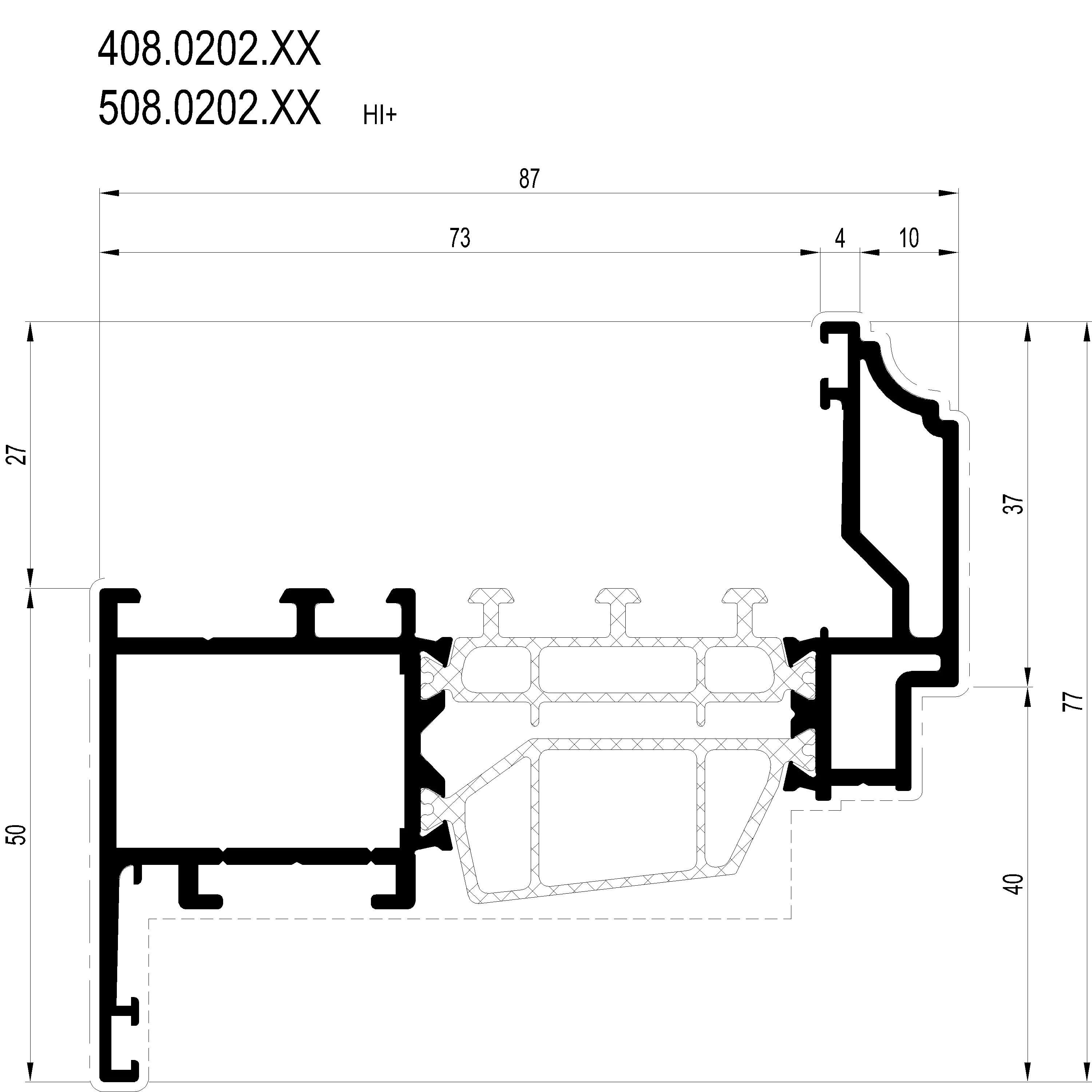 Зображення Вентиляційний профіль 77 мм [408.0202]