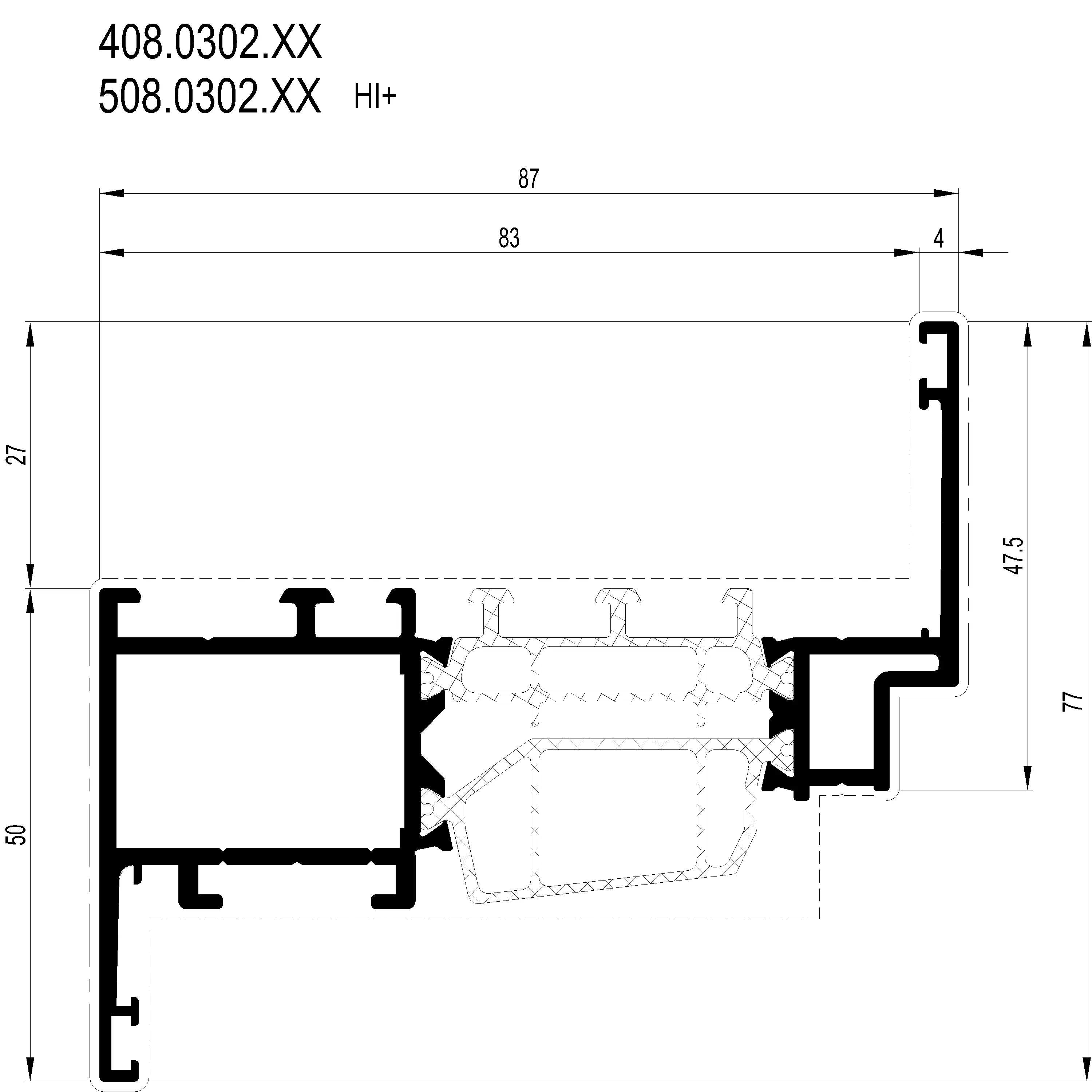 Зображення Вентиляційний профіль 77 мм [408.0302]