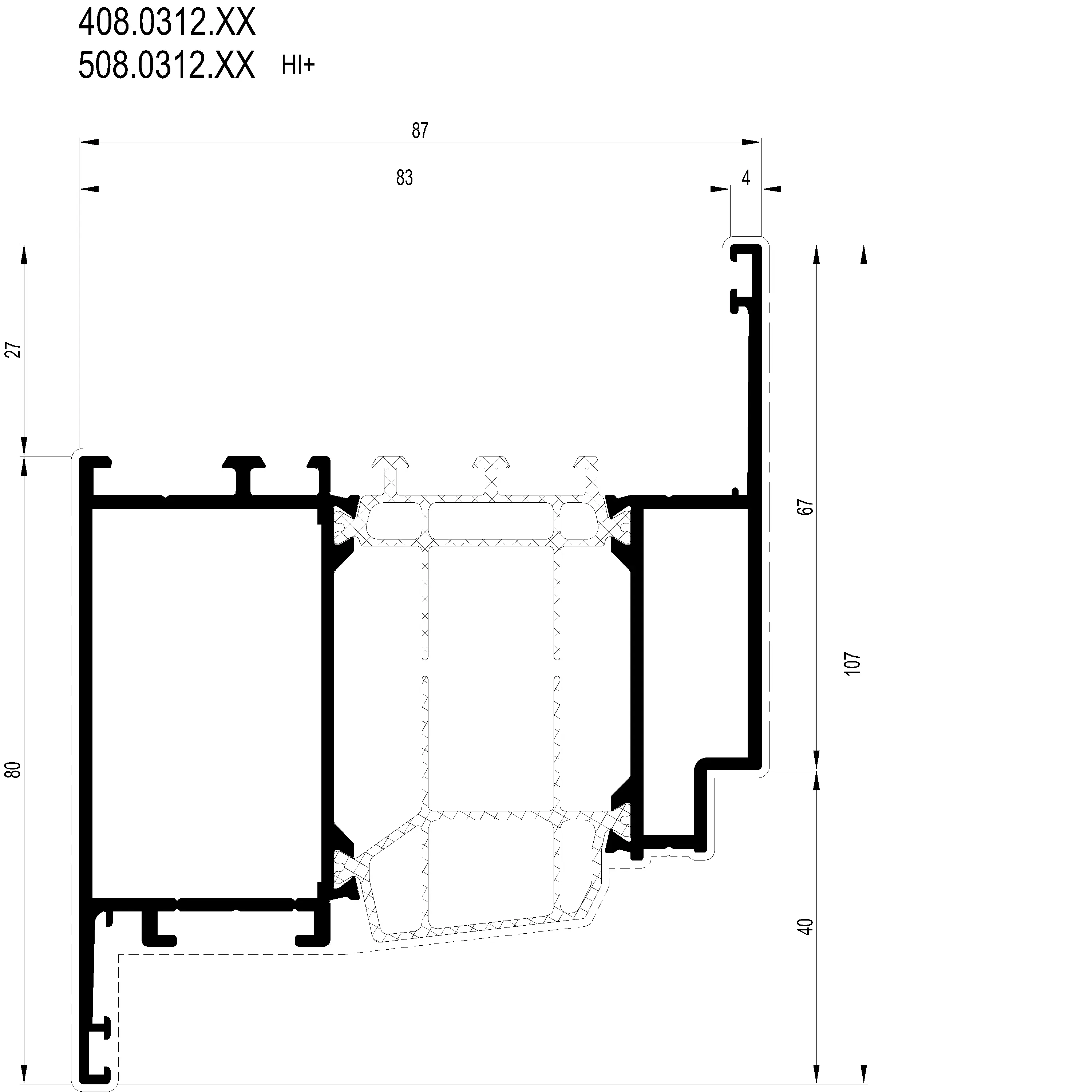 Зображення Вентиляційний профіль 107 мм [408.0312]