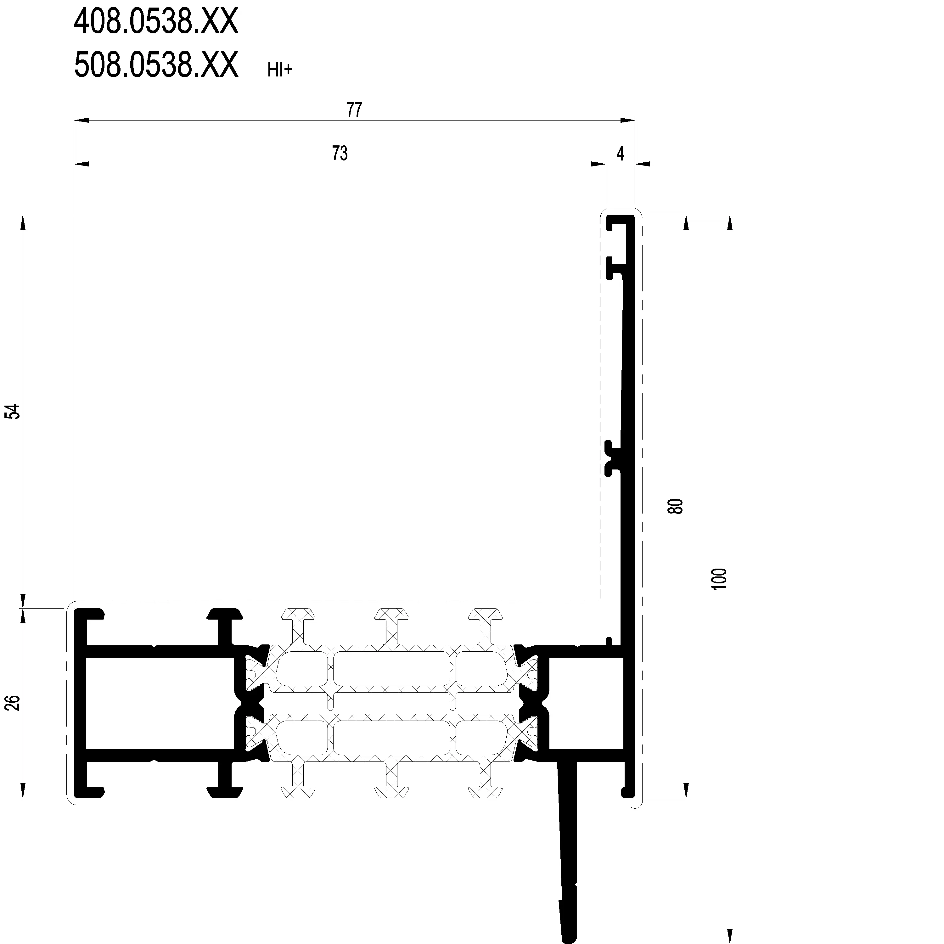 Зображення Зовнішня фасадна рама 80 мм [408.0538]