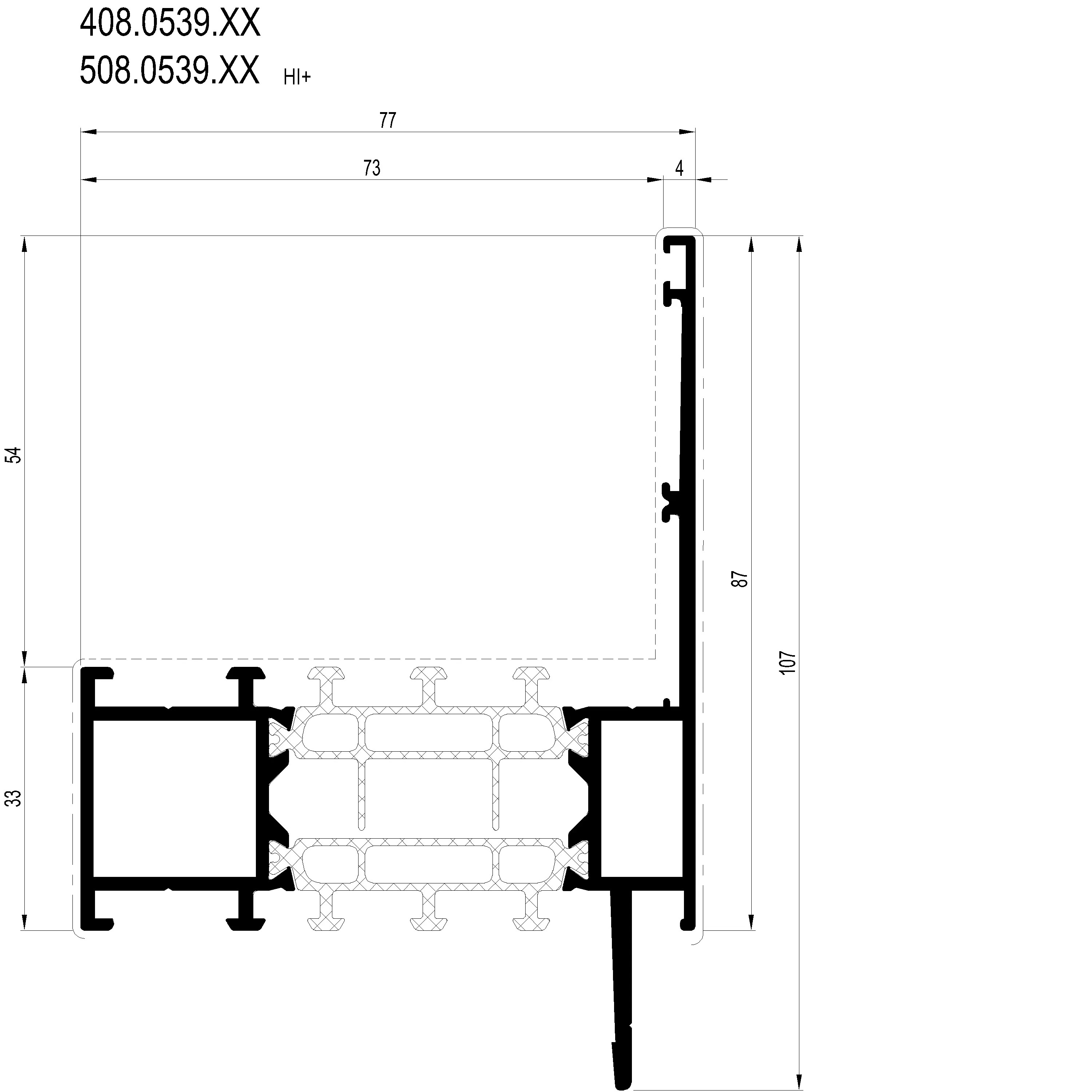 Зображення Зовнішня фасадна рама 87 мм [408.0539]
