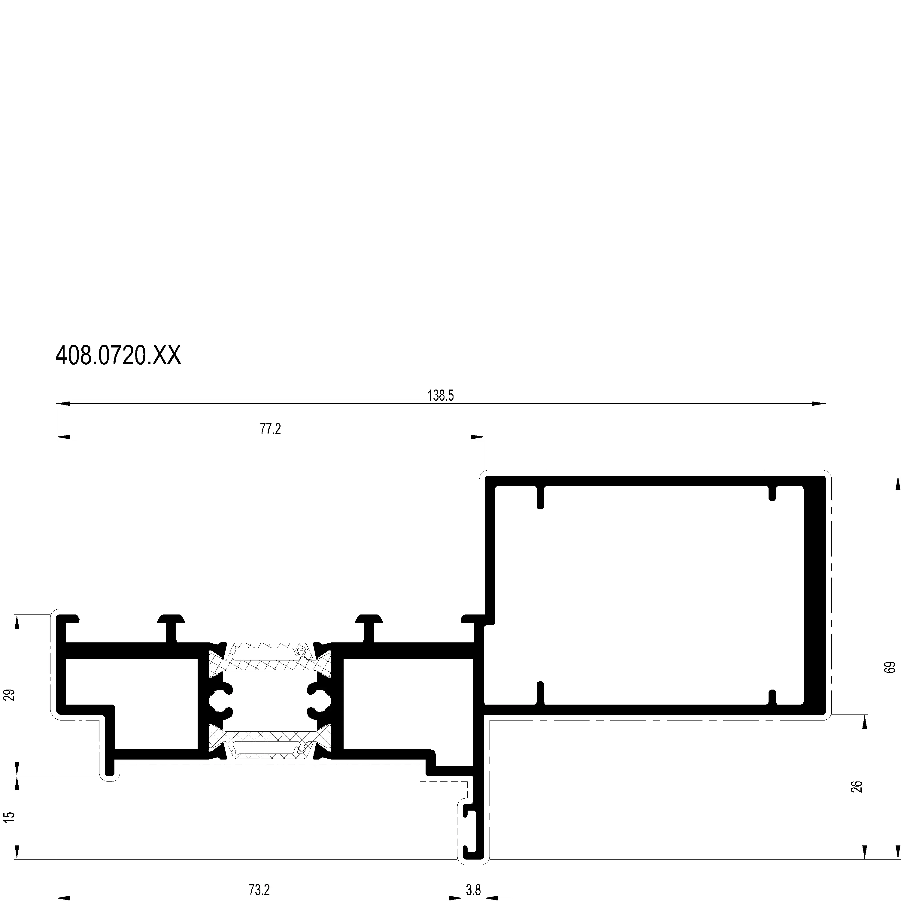 Зображення Перехідний профіль вентиляційний [408.0720]