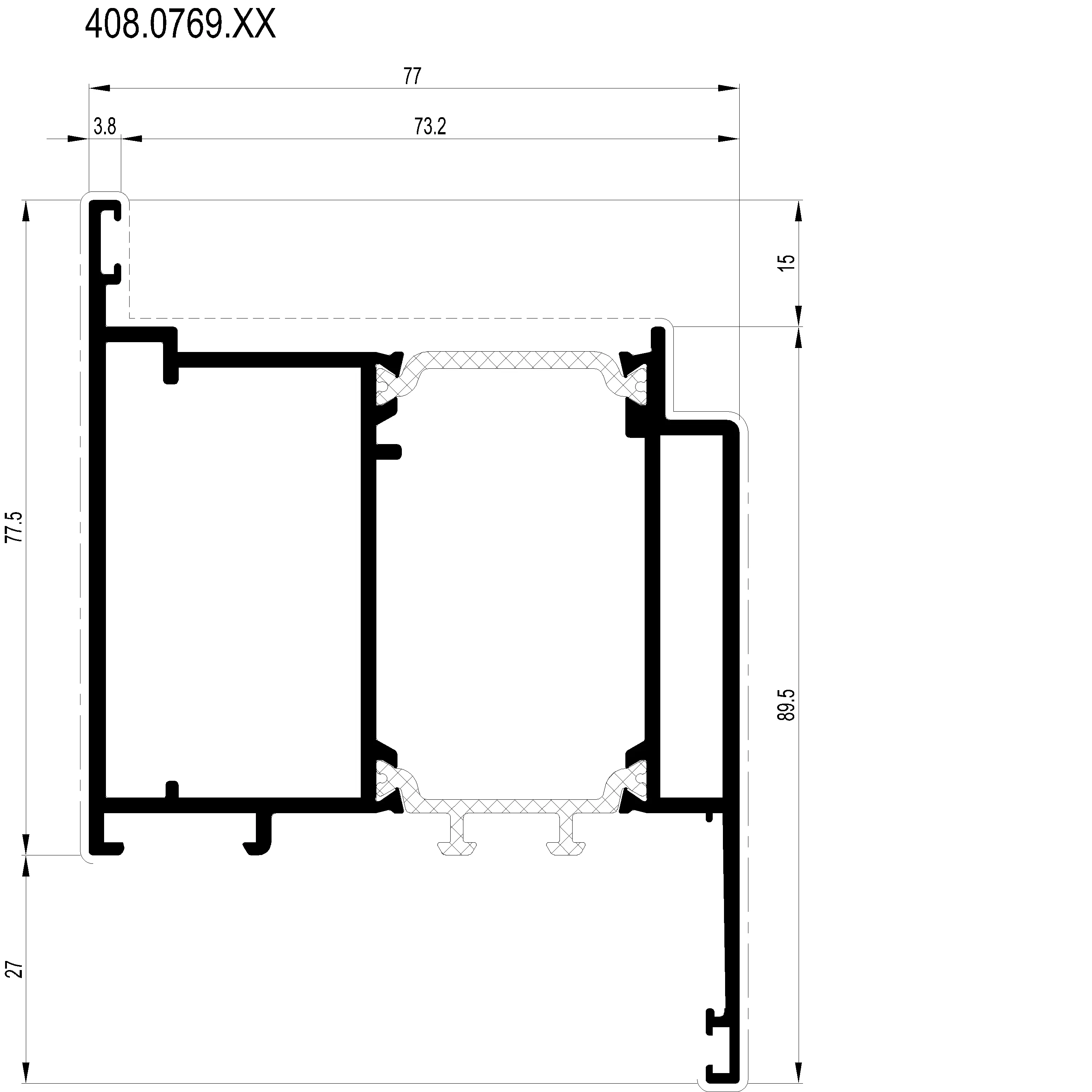 Зображення Зовнішня фасадна рама зовнішнього відкривання [408.0769]