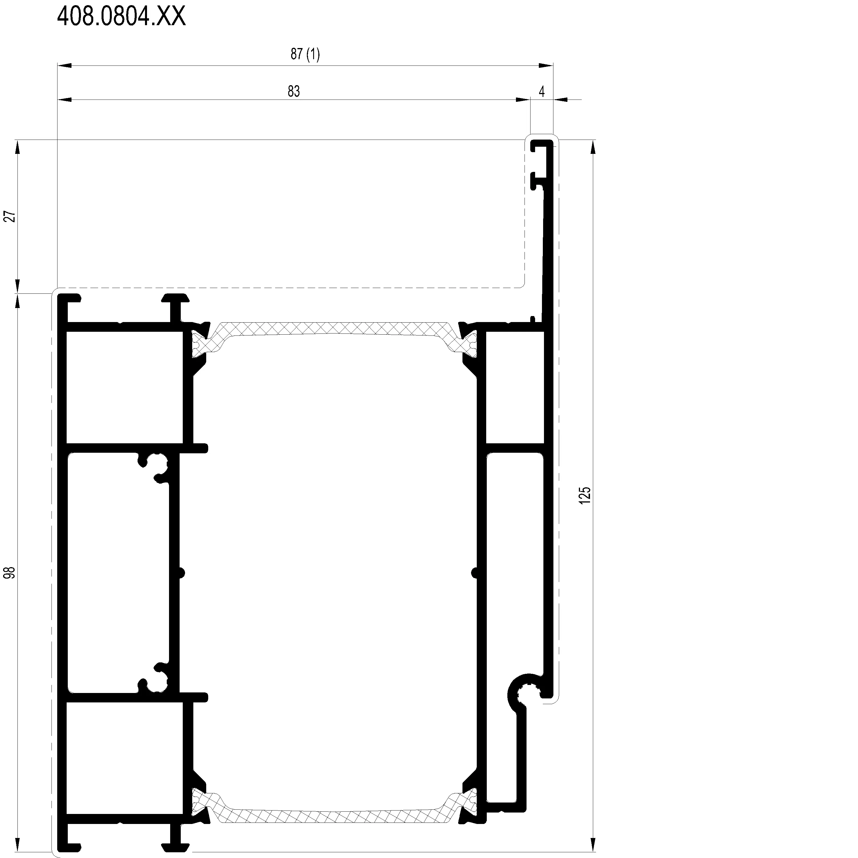 Зображення Розширюючий профіль 87 мм [408.0804]