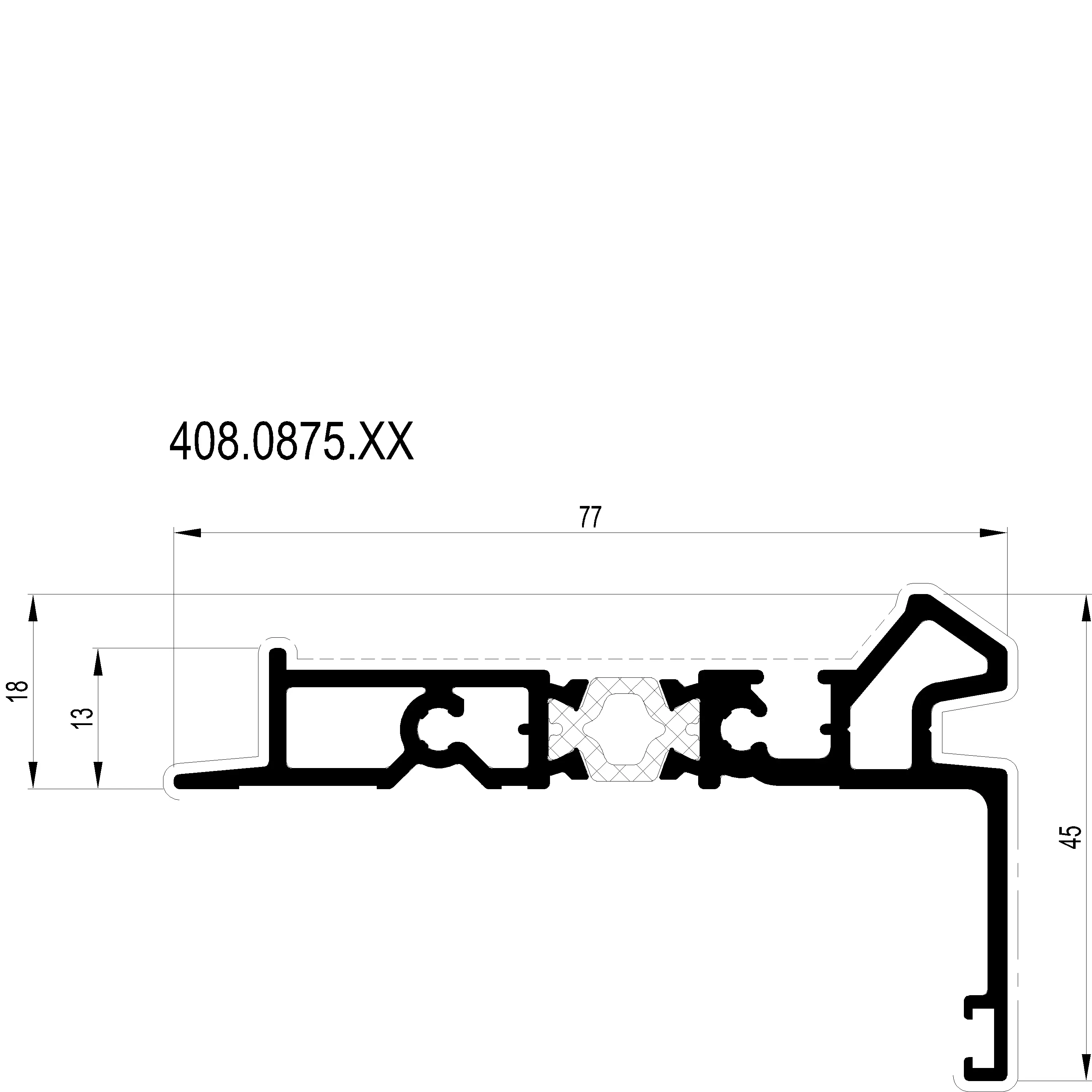 Зображення Підлоговий профіль для внутрішнього відкривання [408.0875]