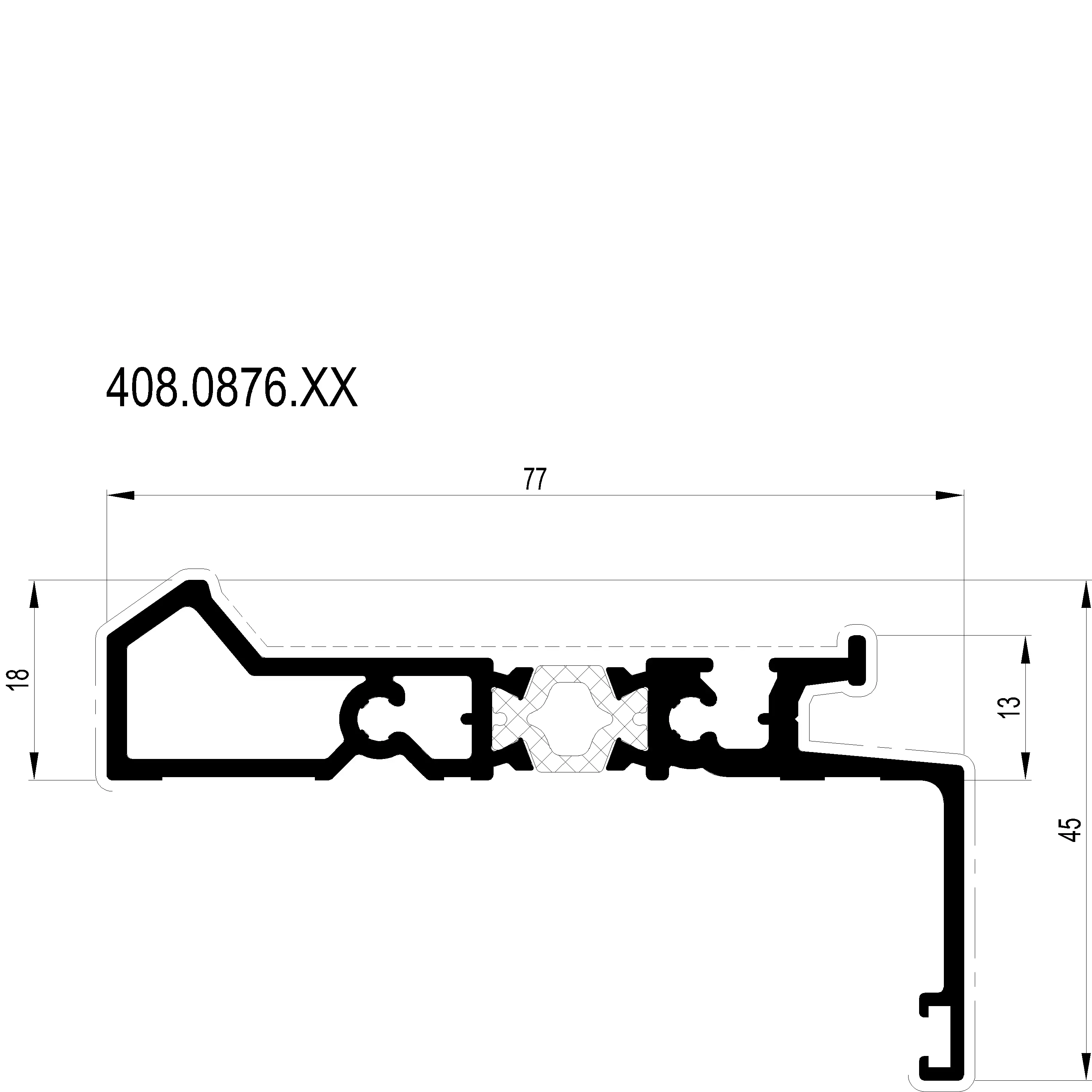 Зображення Підлоговий профіль для зовнішнього відкривання [408.0876]